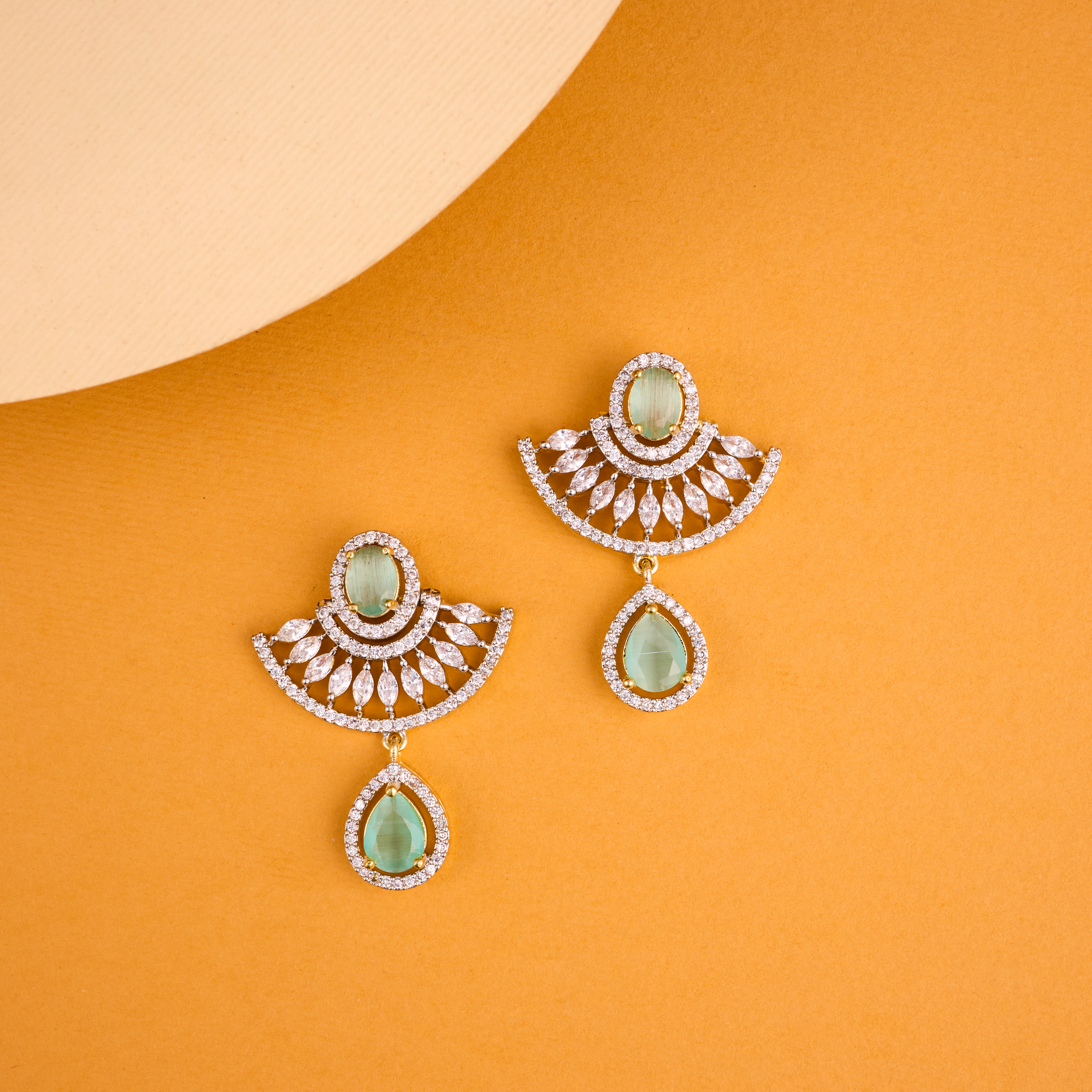 Turquoise Half Bloom Drop Earrings