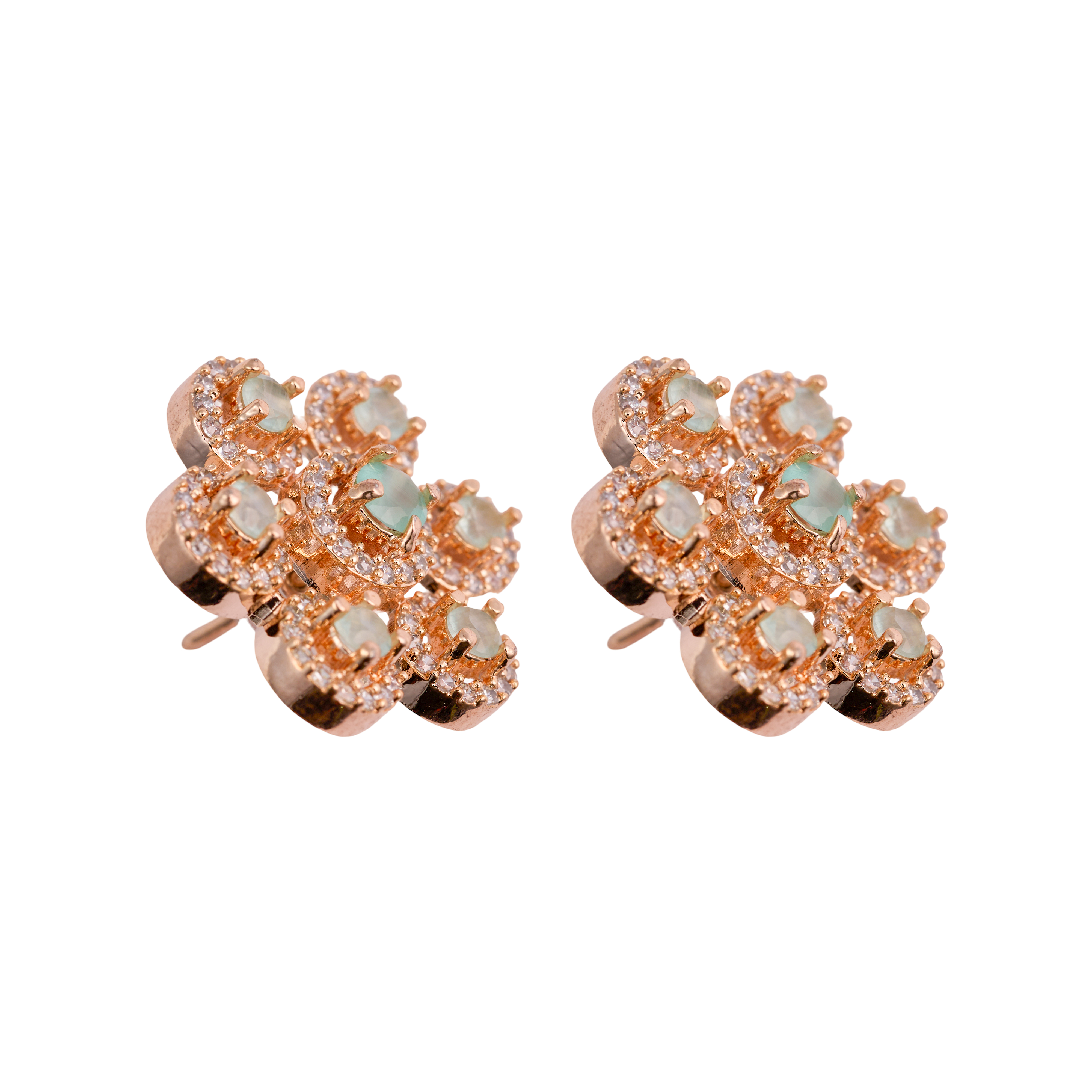 Turquoise Blossom of Round Petal Studs