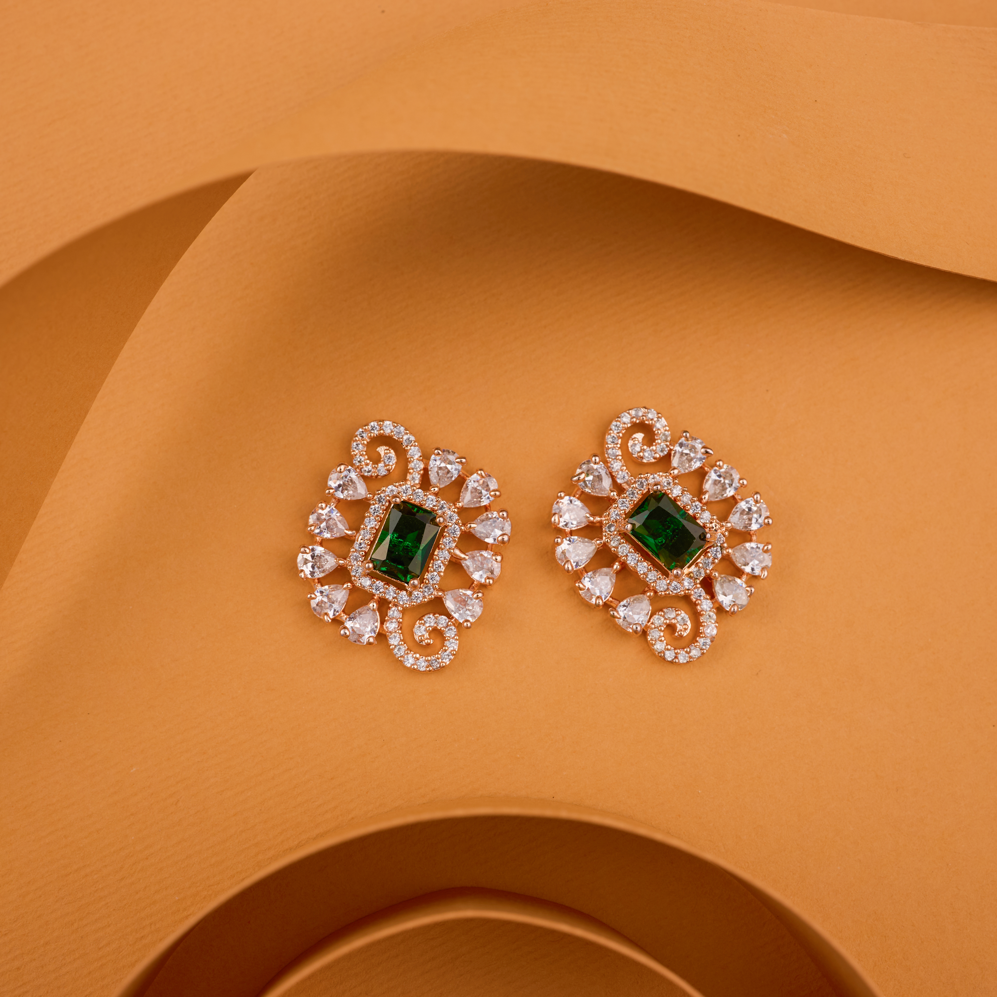 The Classy Emerald Rectangle Diva Studs