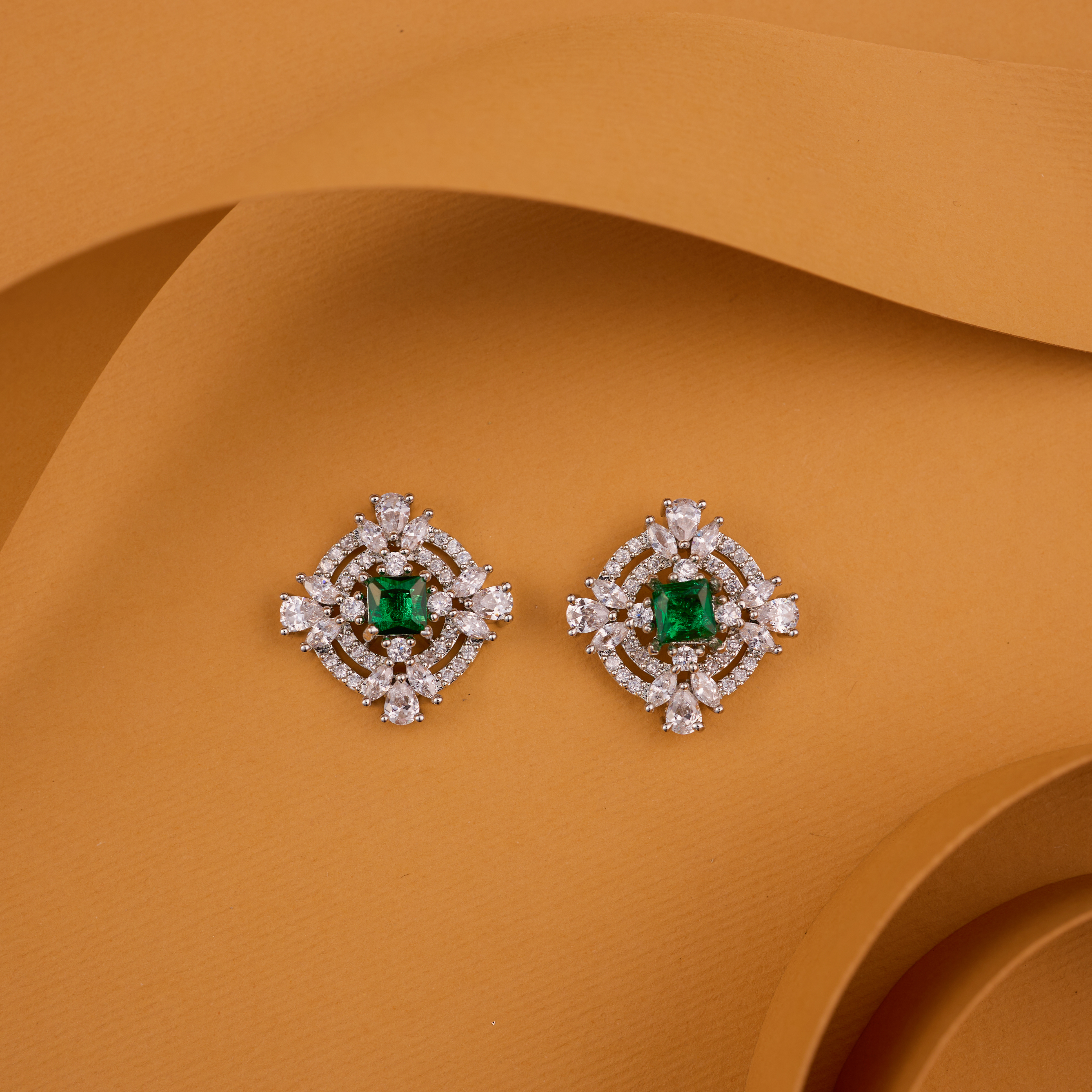 Mystic Green Bloom Studs