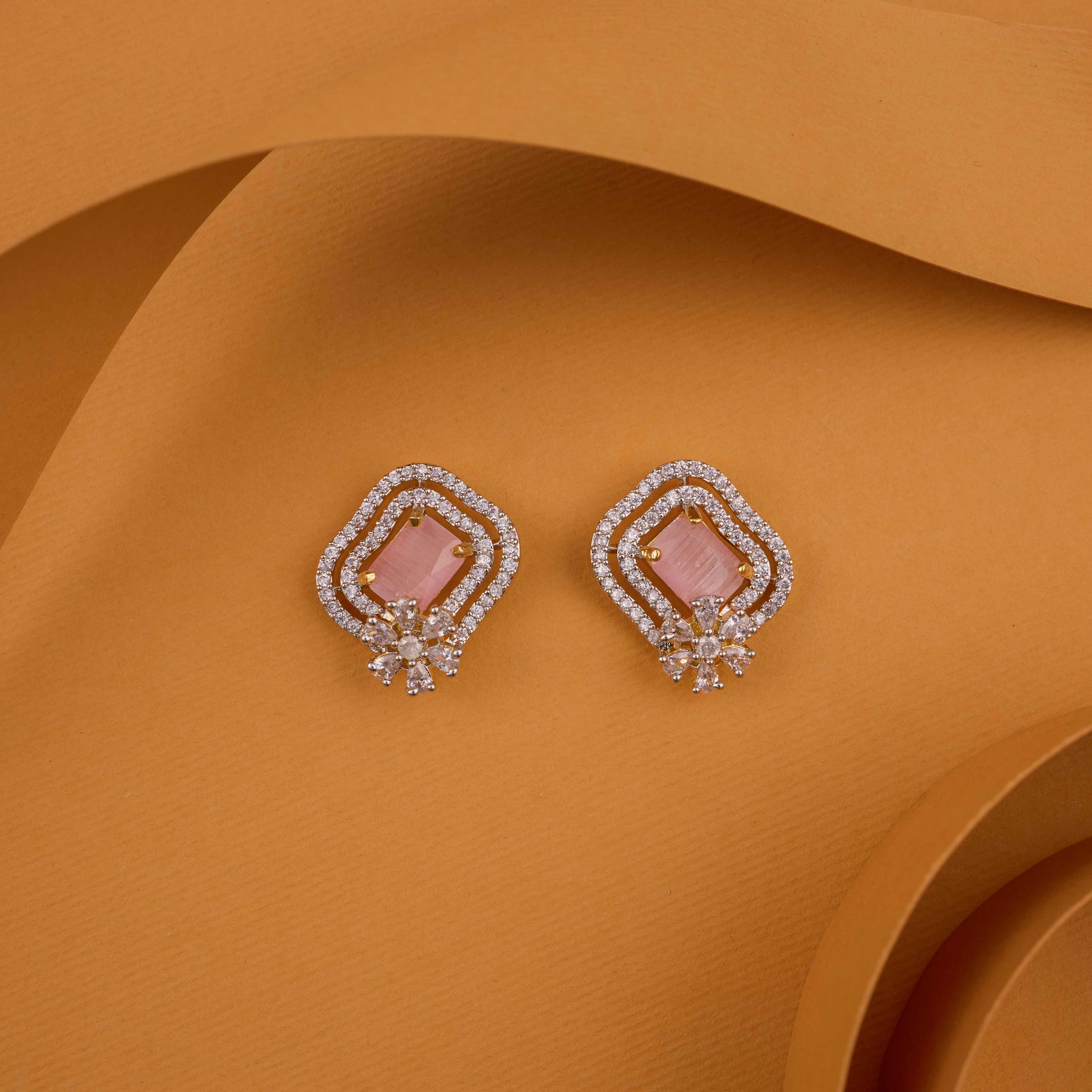 Pink Rectella Floral Elegant Studs