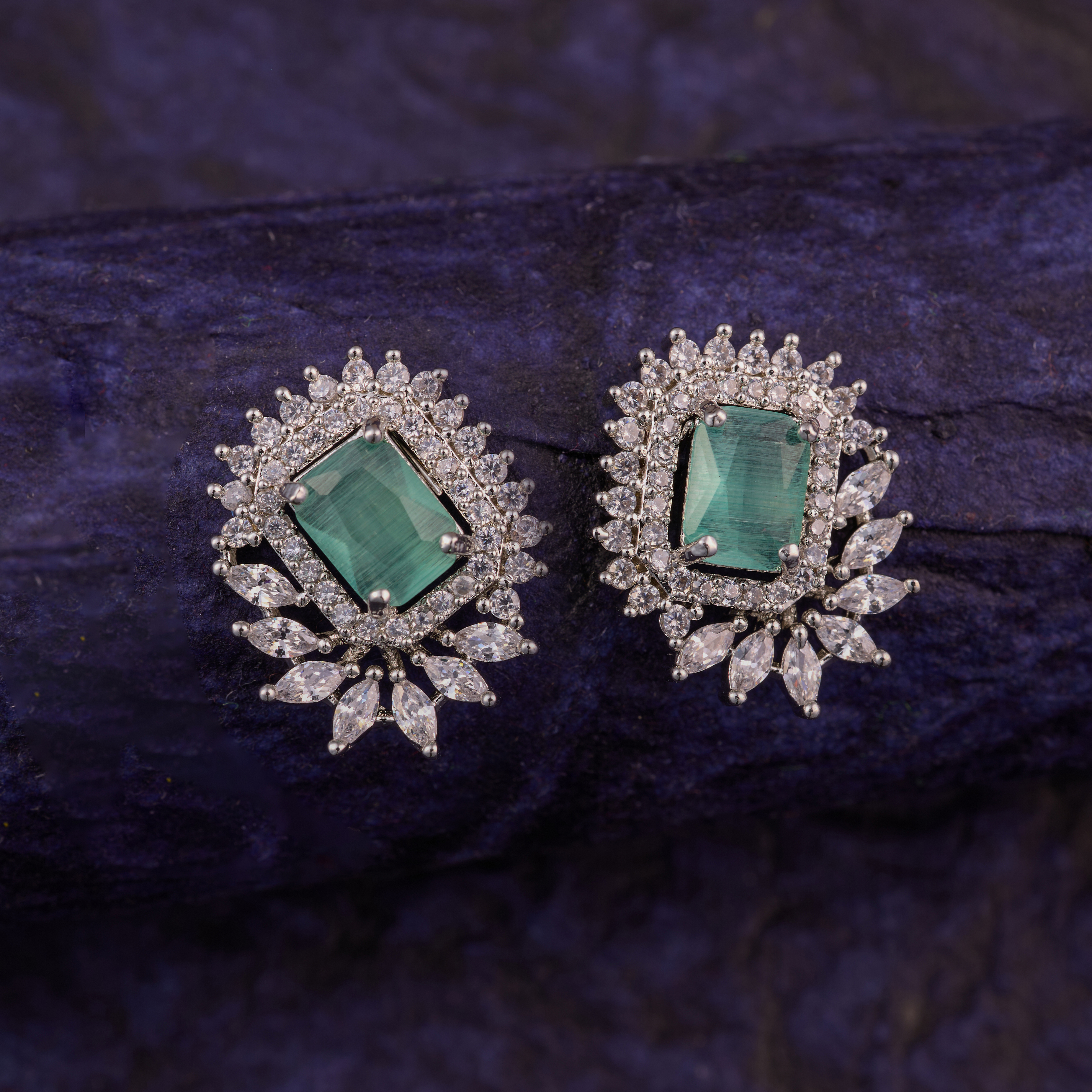 Turquoise Glow Halo Studs