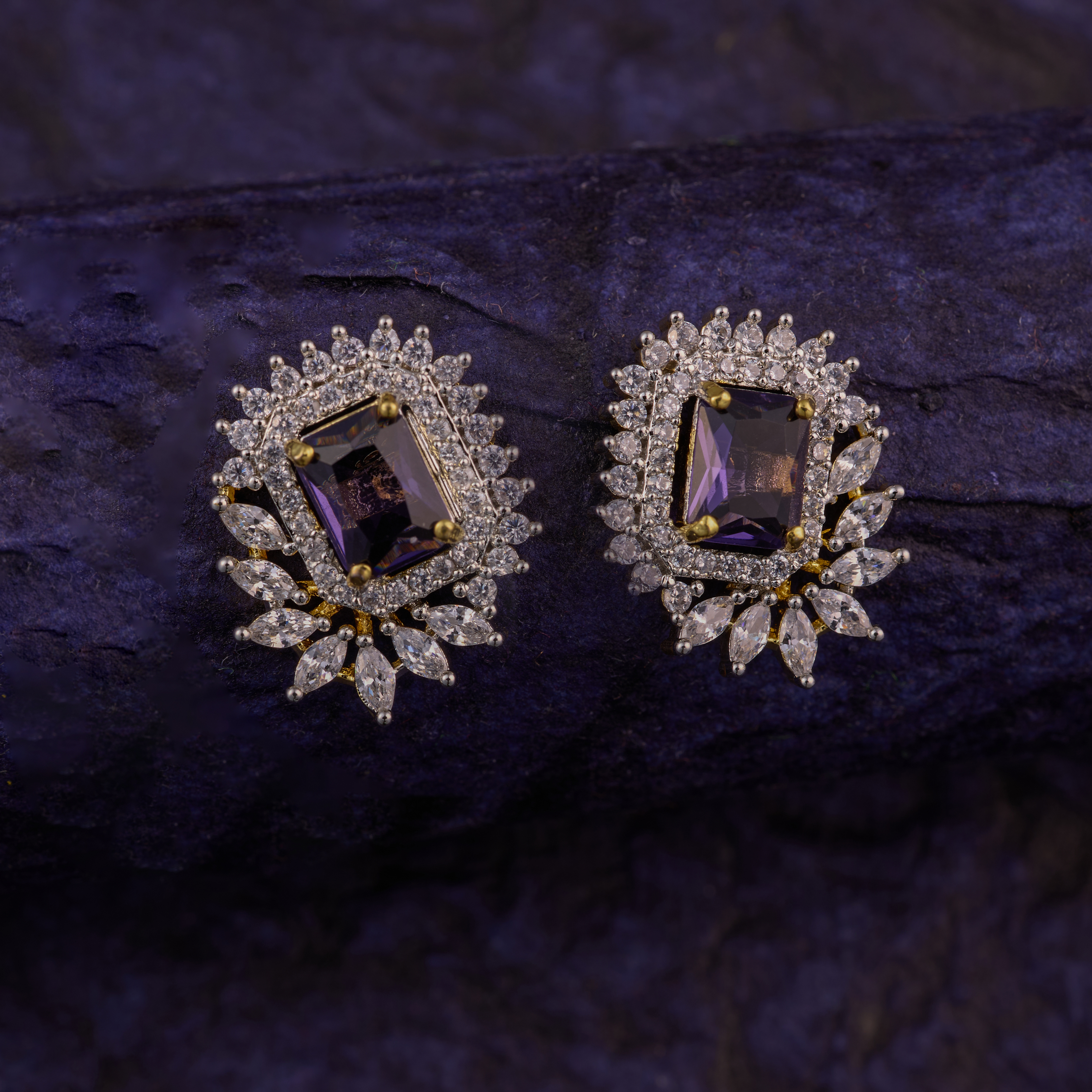 Purple Glow Halo Studs