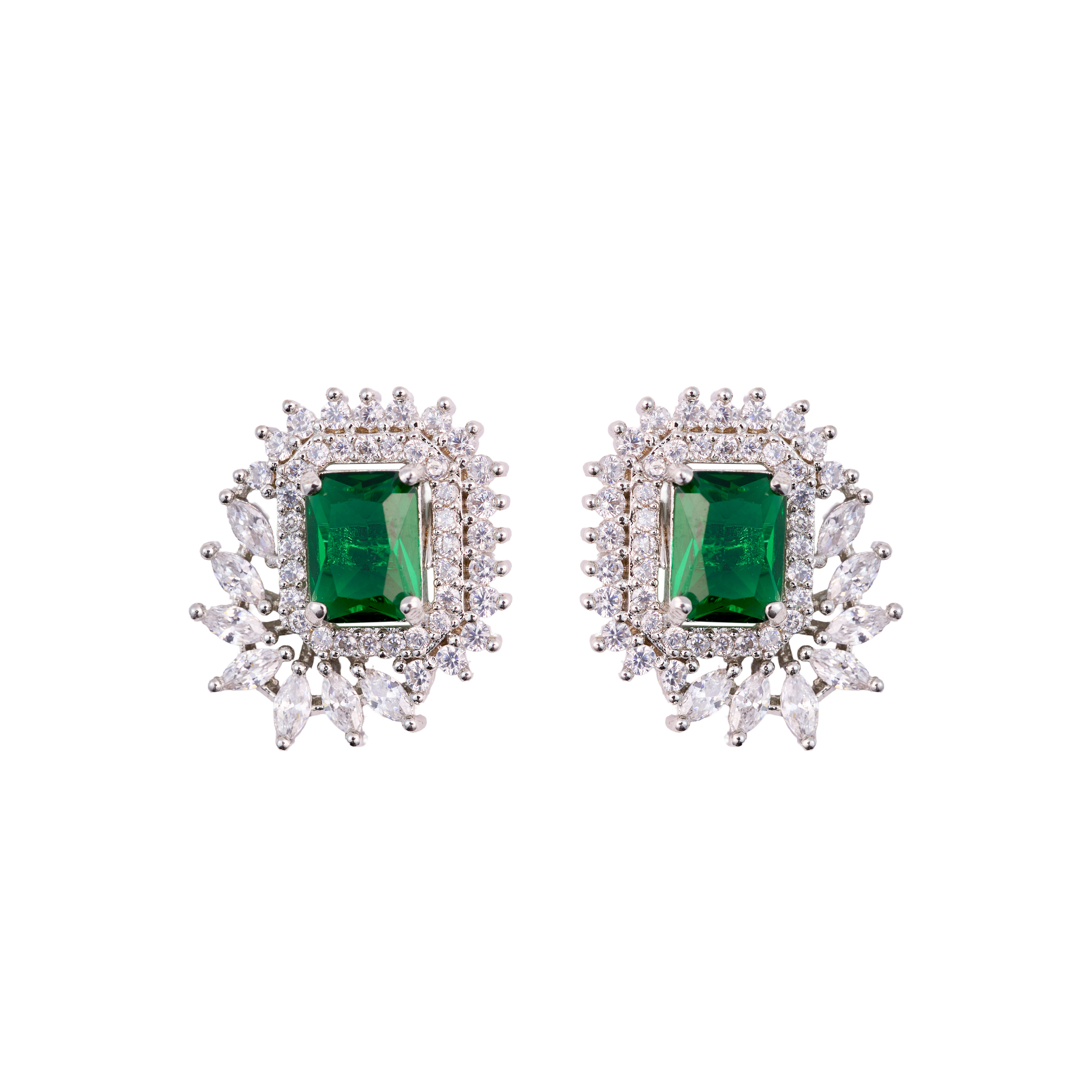Emerald Glow Halo Studs