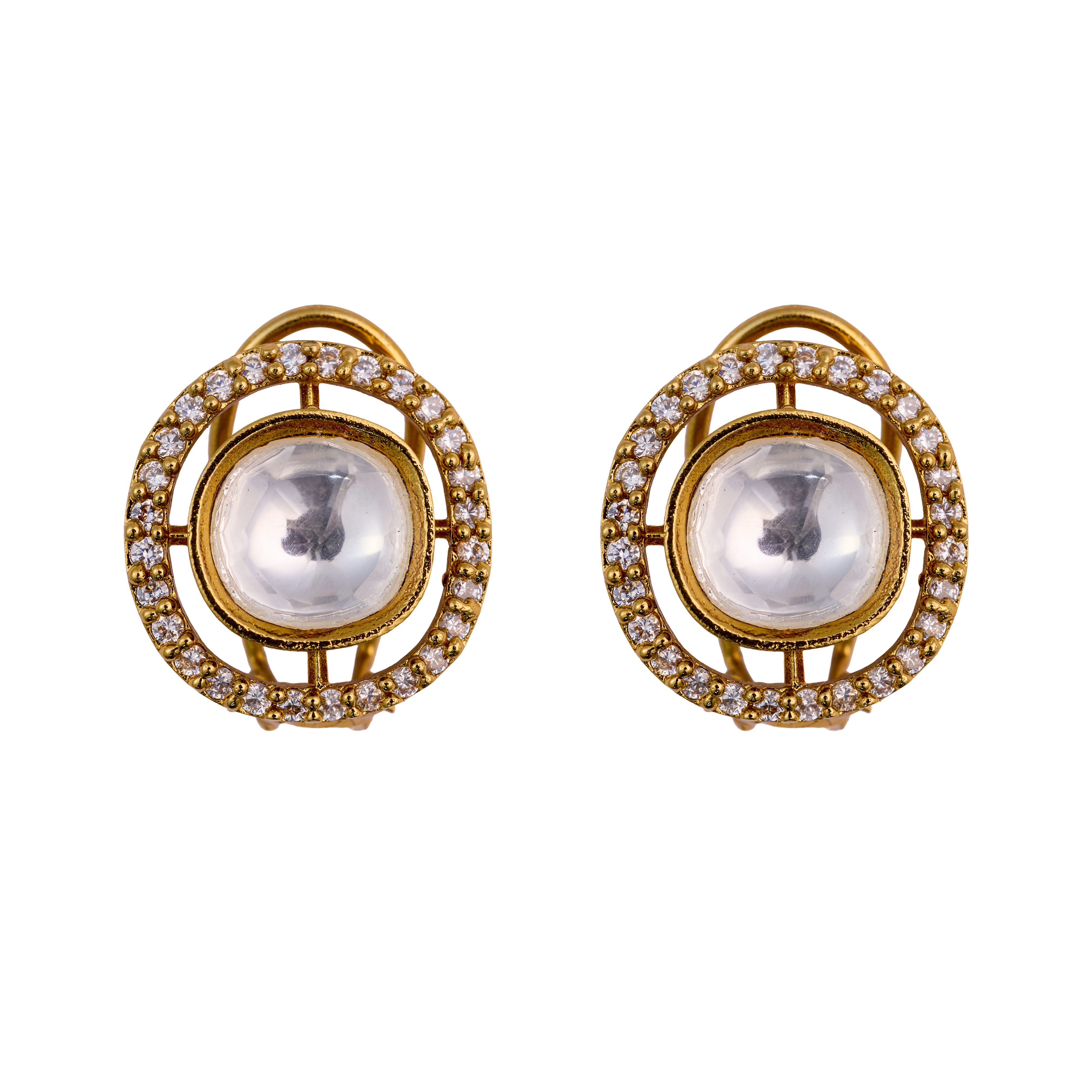 Golden Royal Glow Kundan Studs