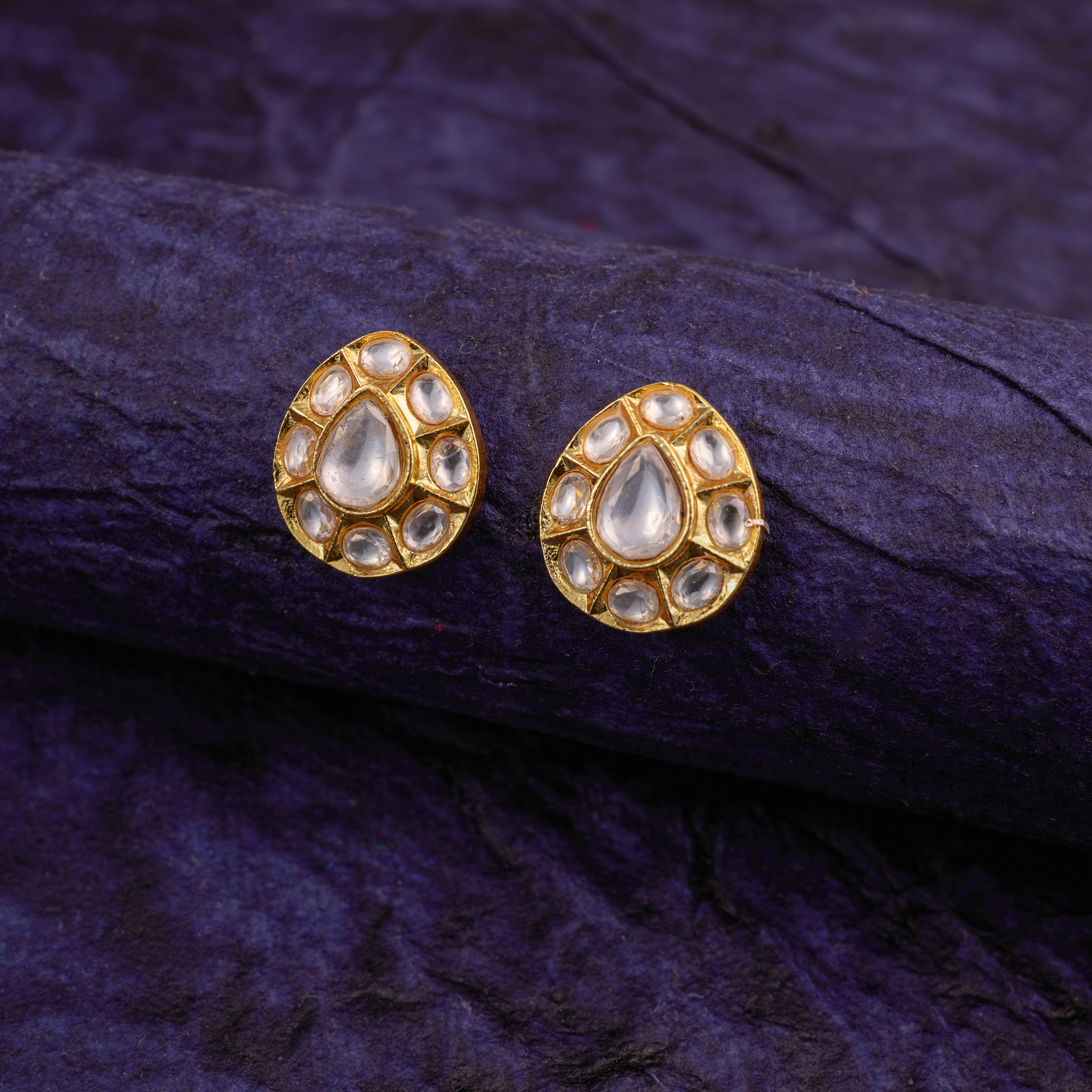 Royal Kundan Pear studs