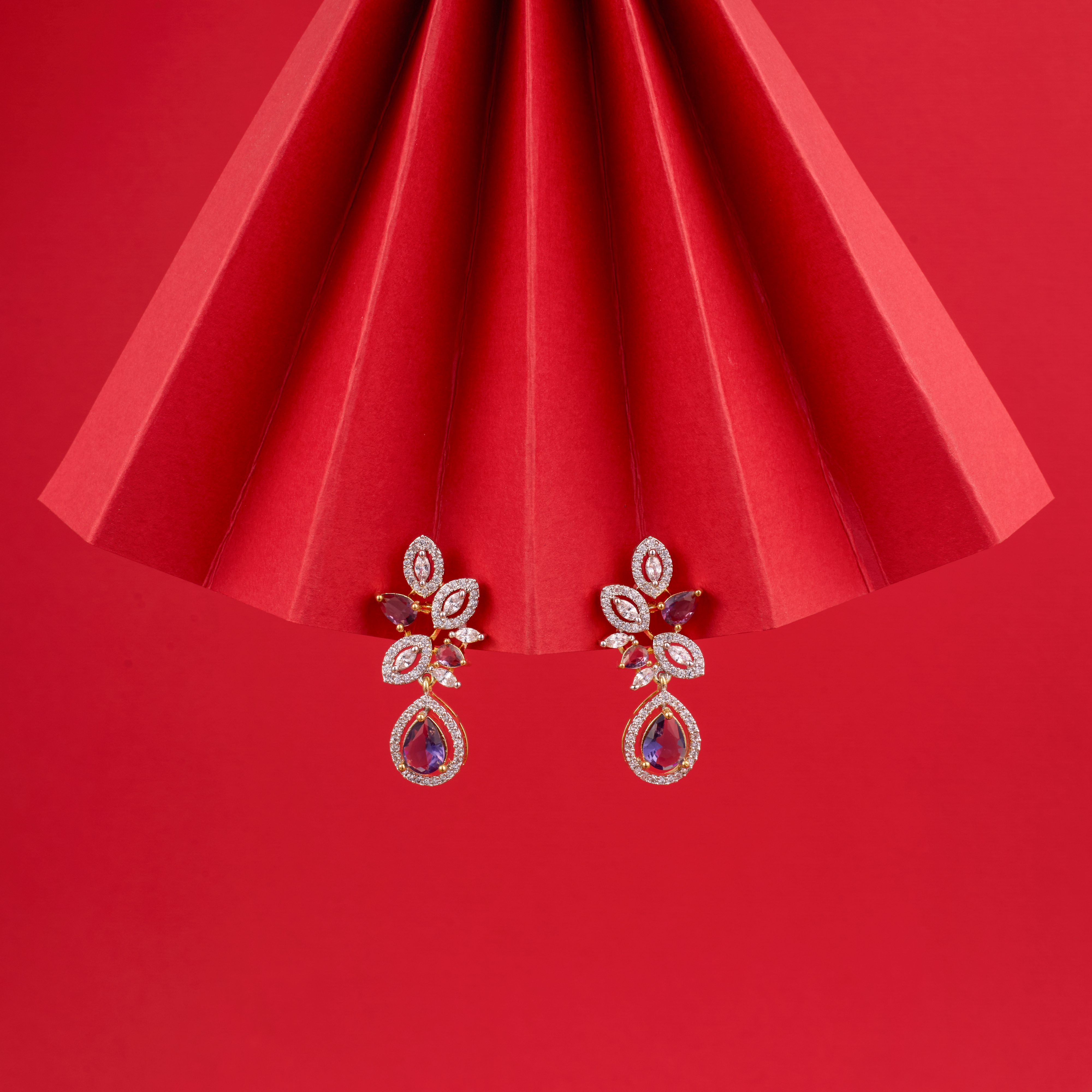 Bouquet of Radiance Purple Drop Earrings