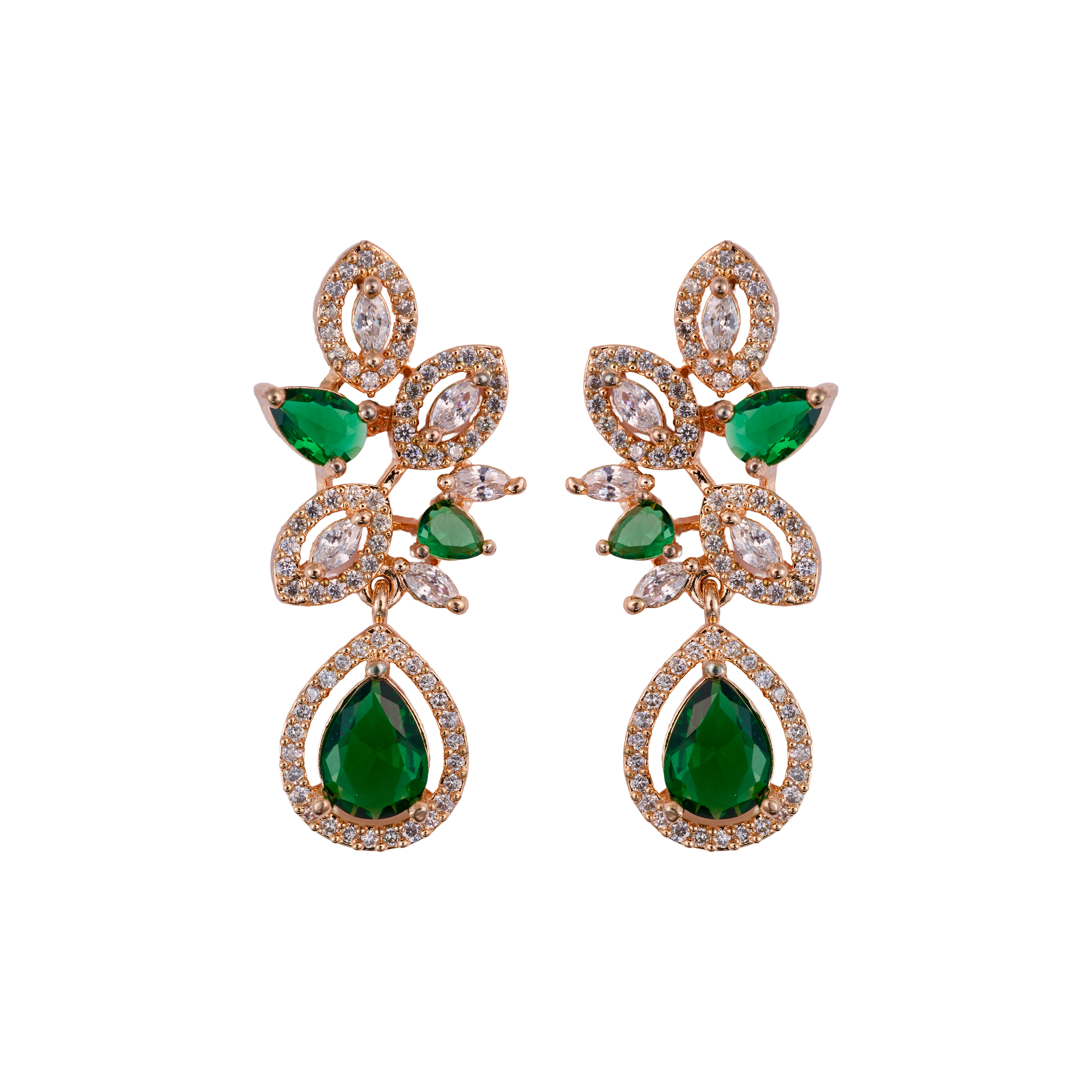 Bouquet of Radiance Green Drop Earrings