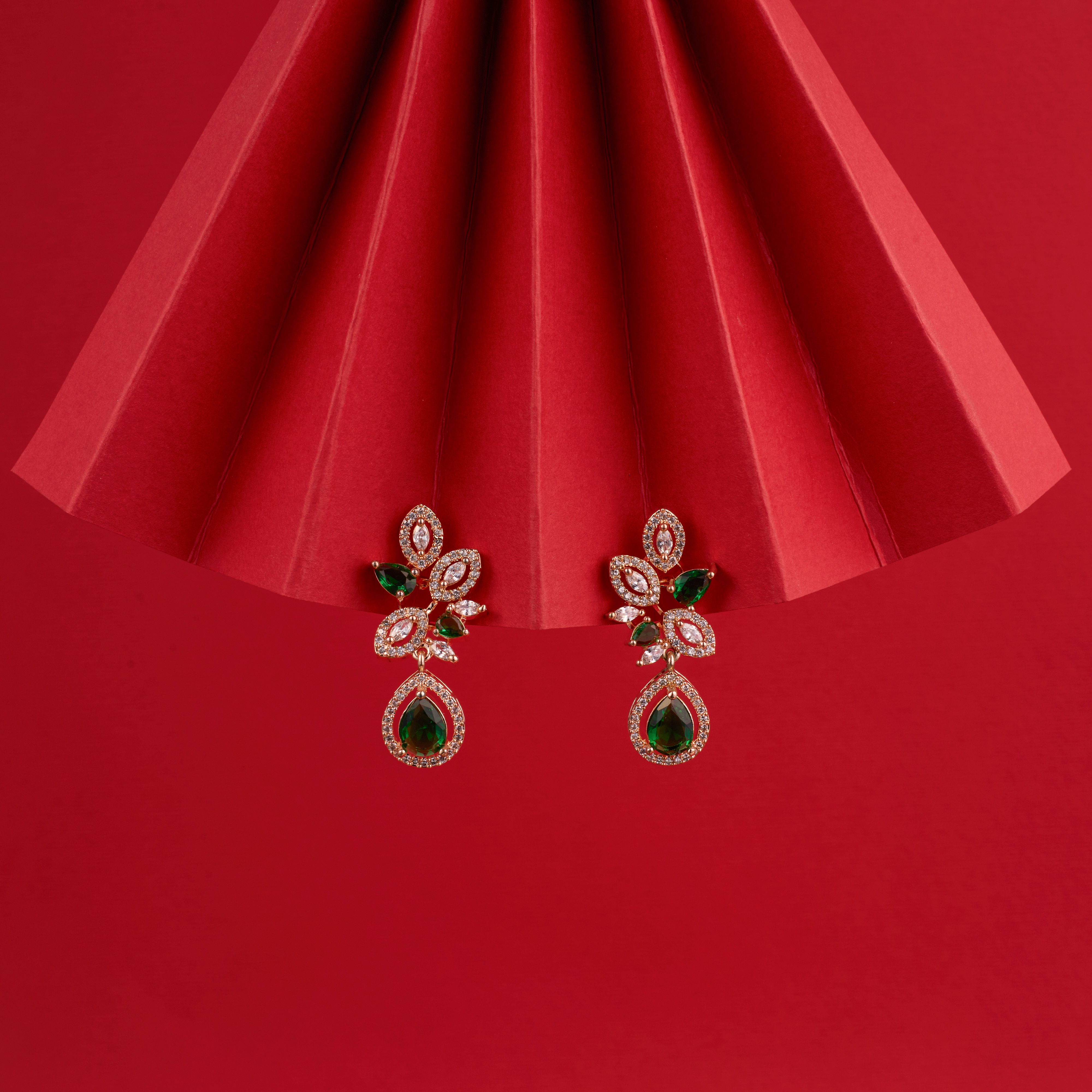 Bouquet of Radiance Green Drop Earrings