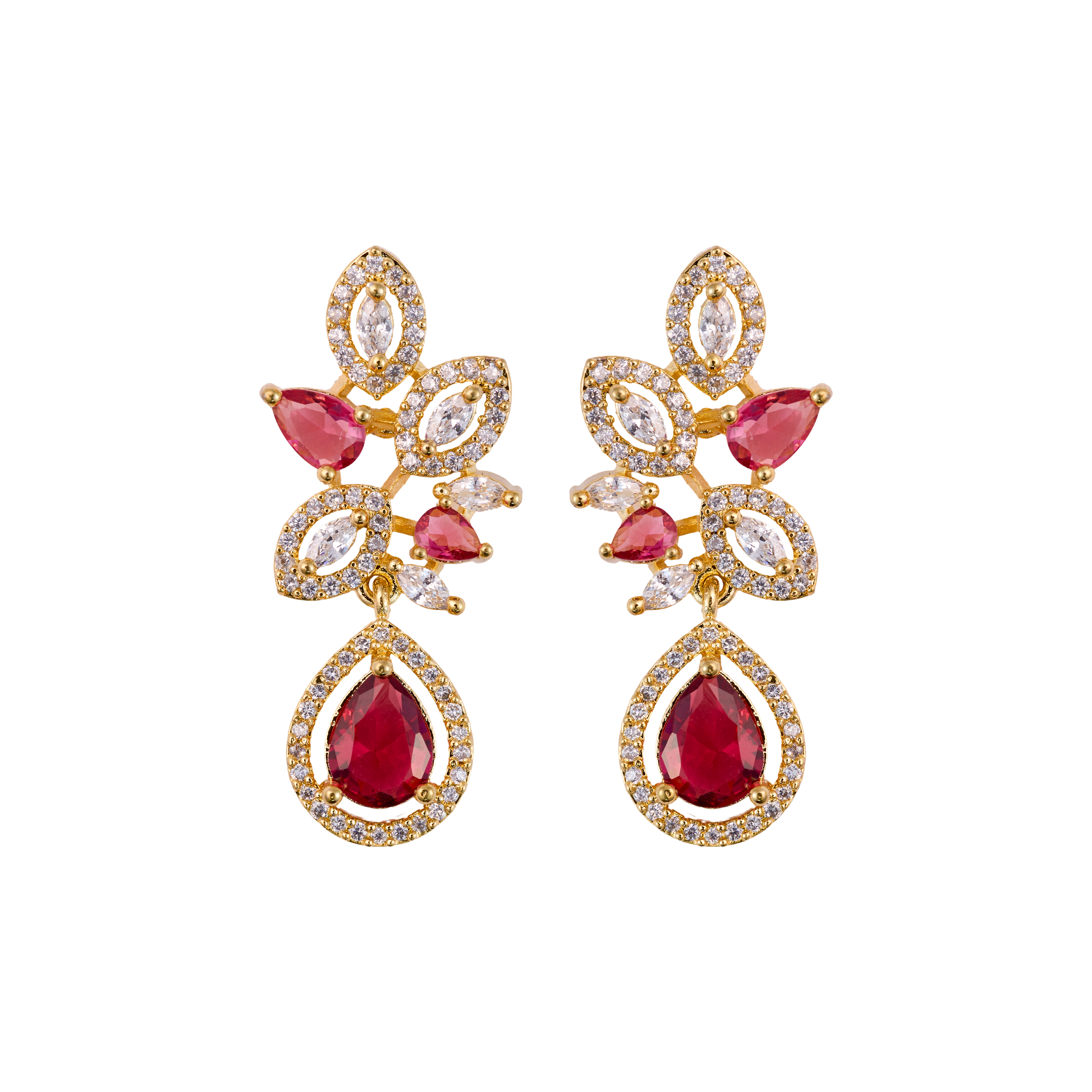 Bouquet of Radiance Red Drop Earrings