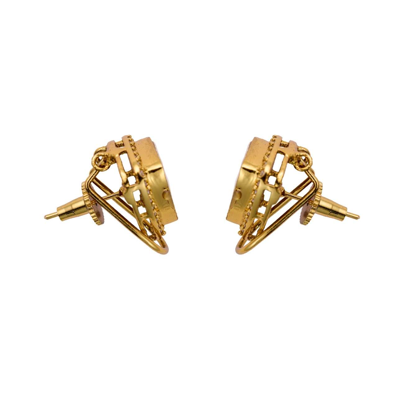 Nimoraa's Royal Spark Triangle Halo Kundan Studs