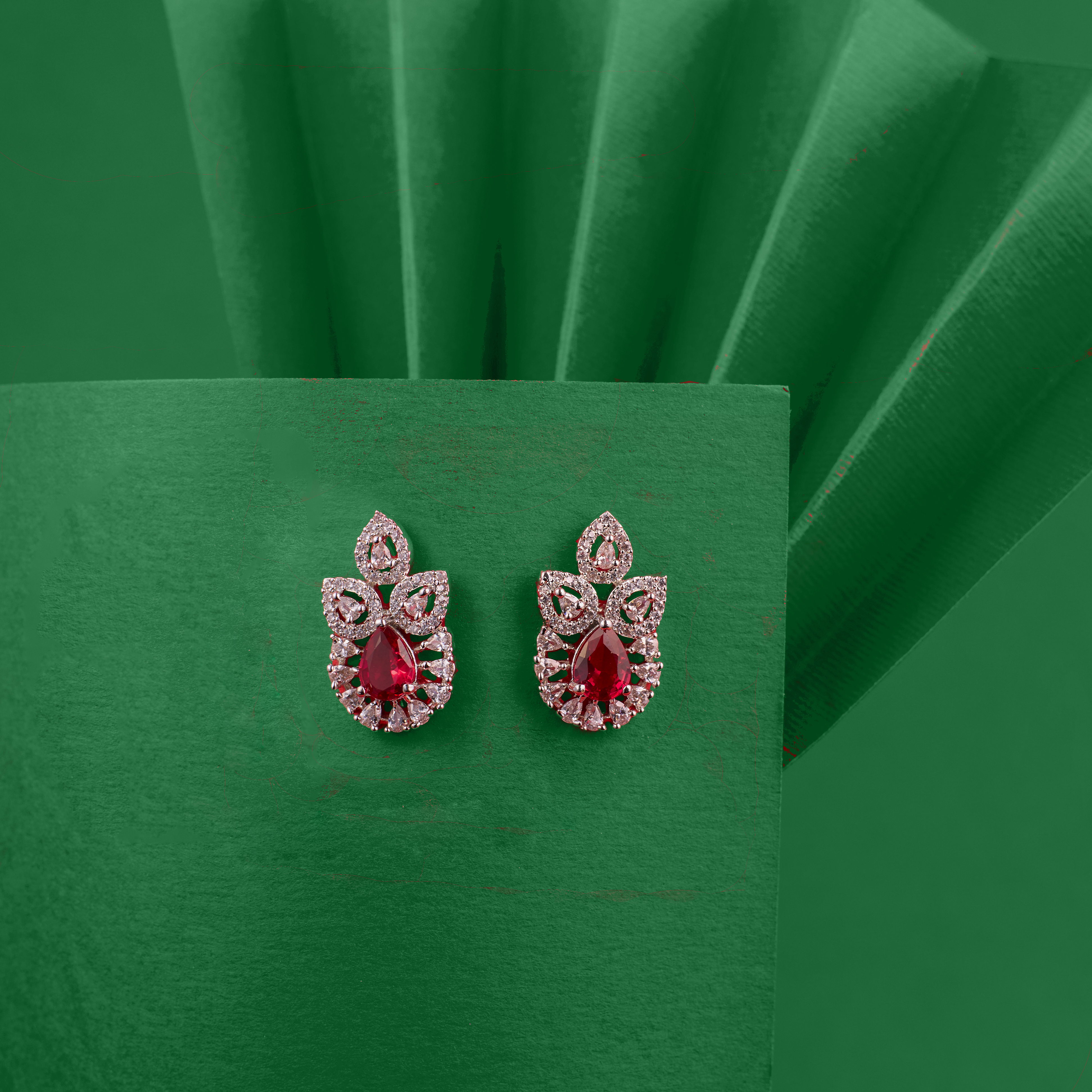 Red Elara Spark Earrings