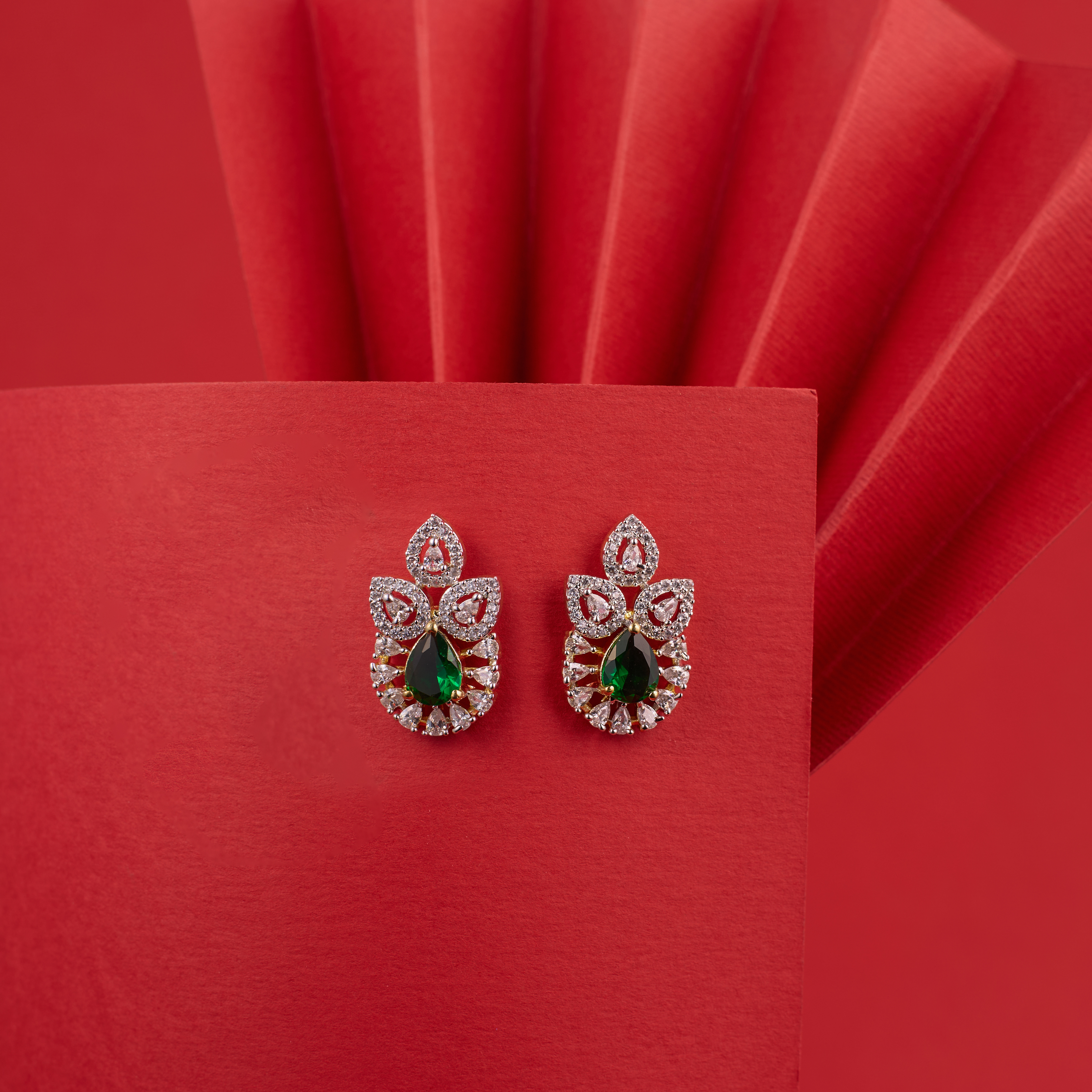 Green Elara Spark Earrings