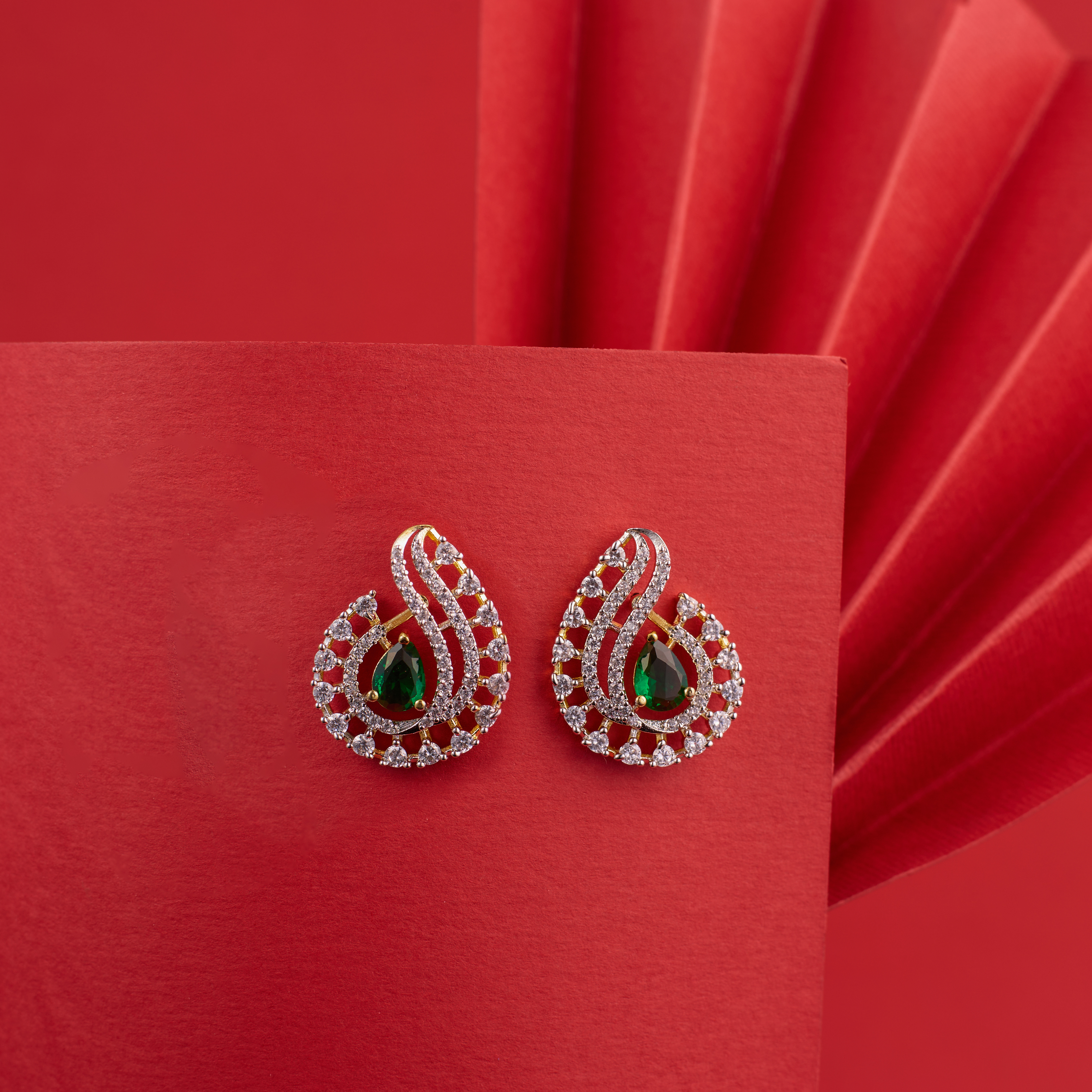 Emerald swirl AD earrings