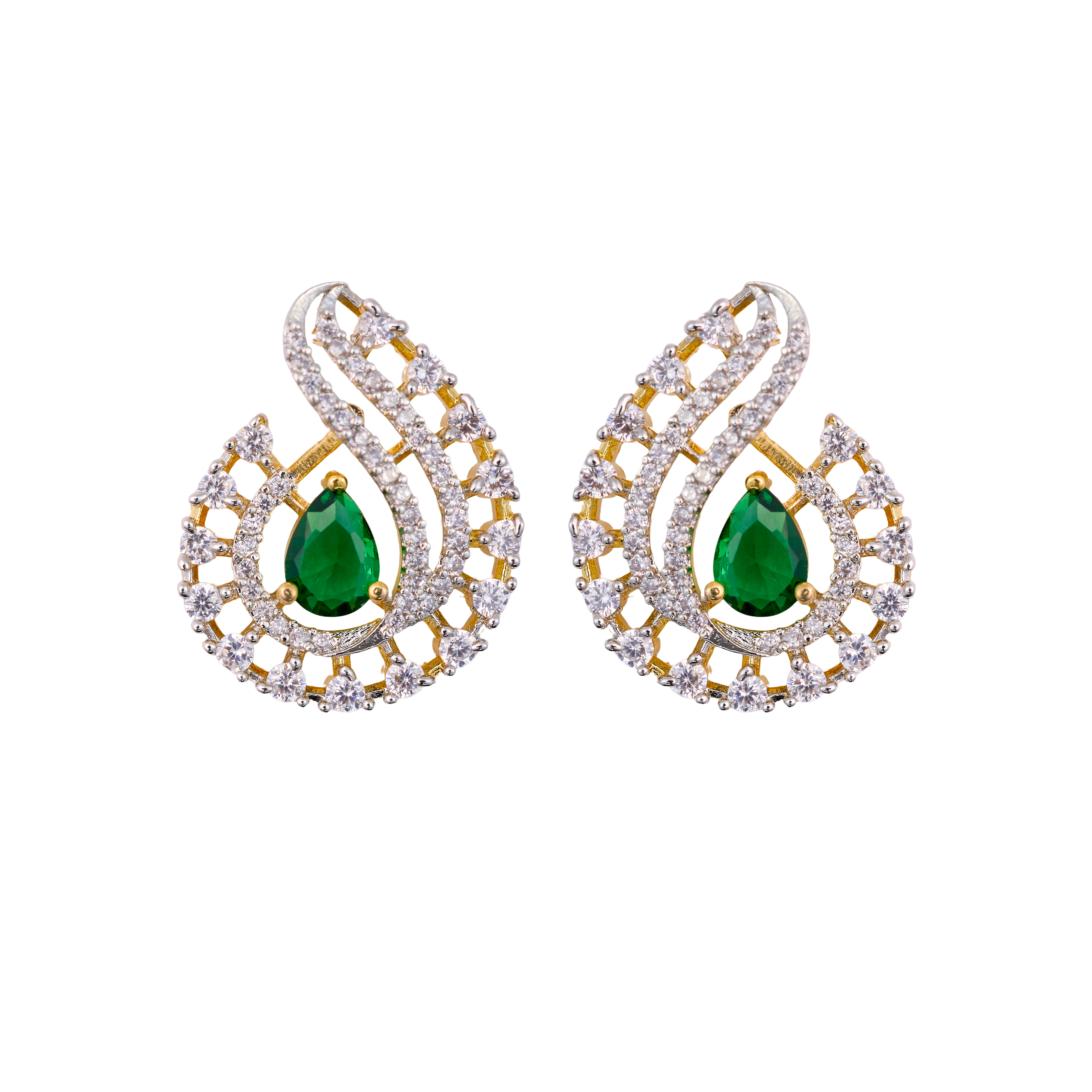 Emerald swirl AD earrings