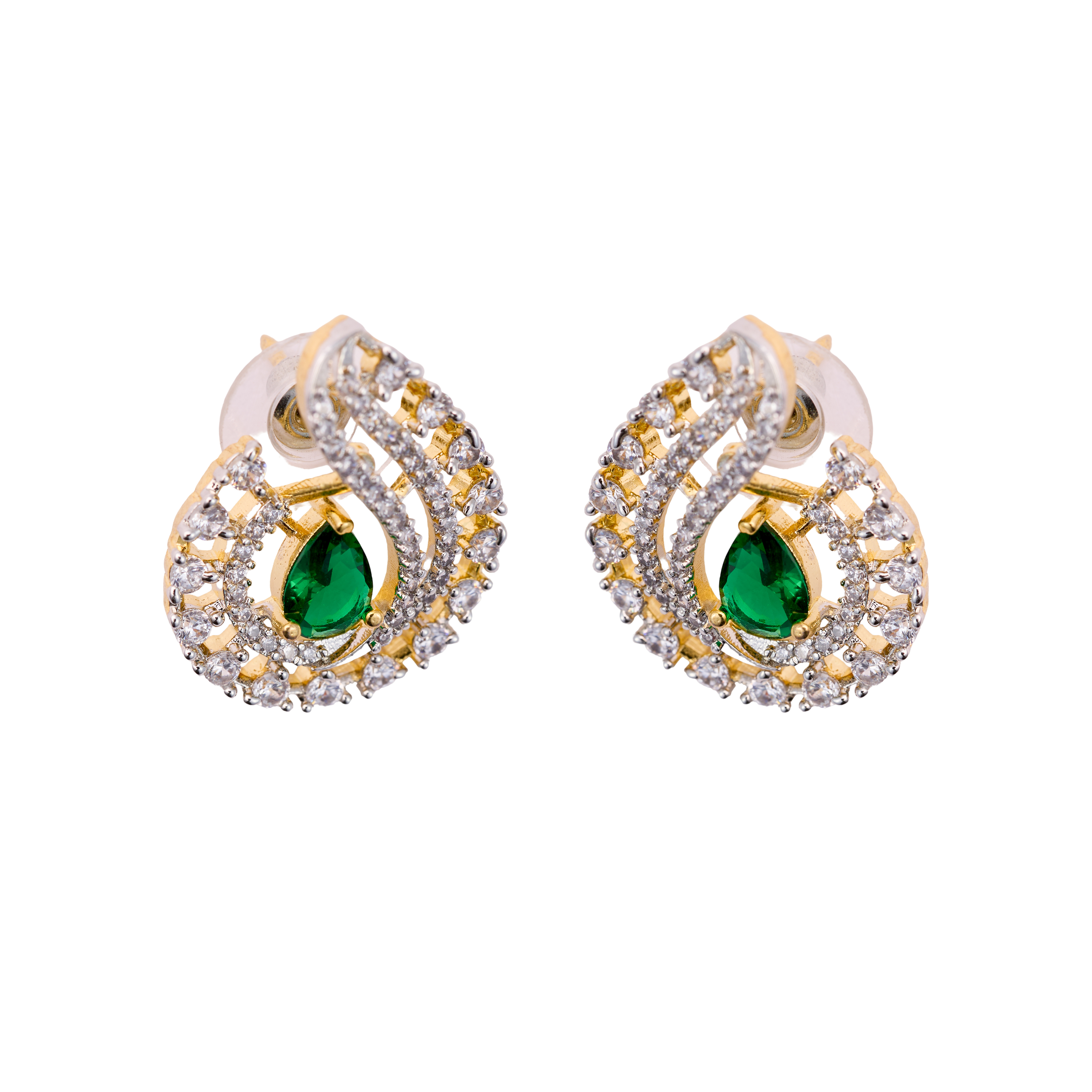 Emerald swirl AD earrings