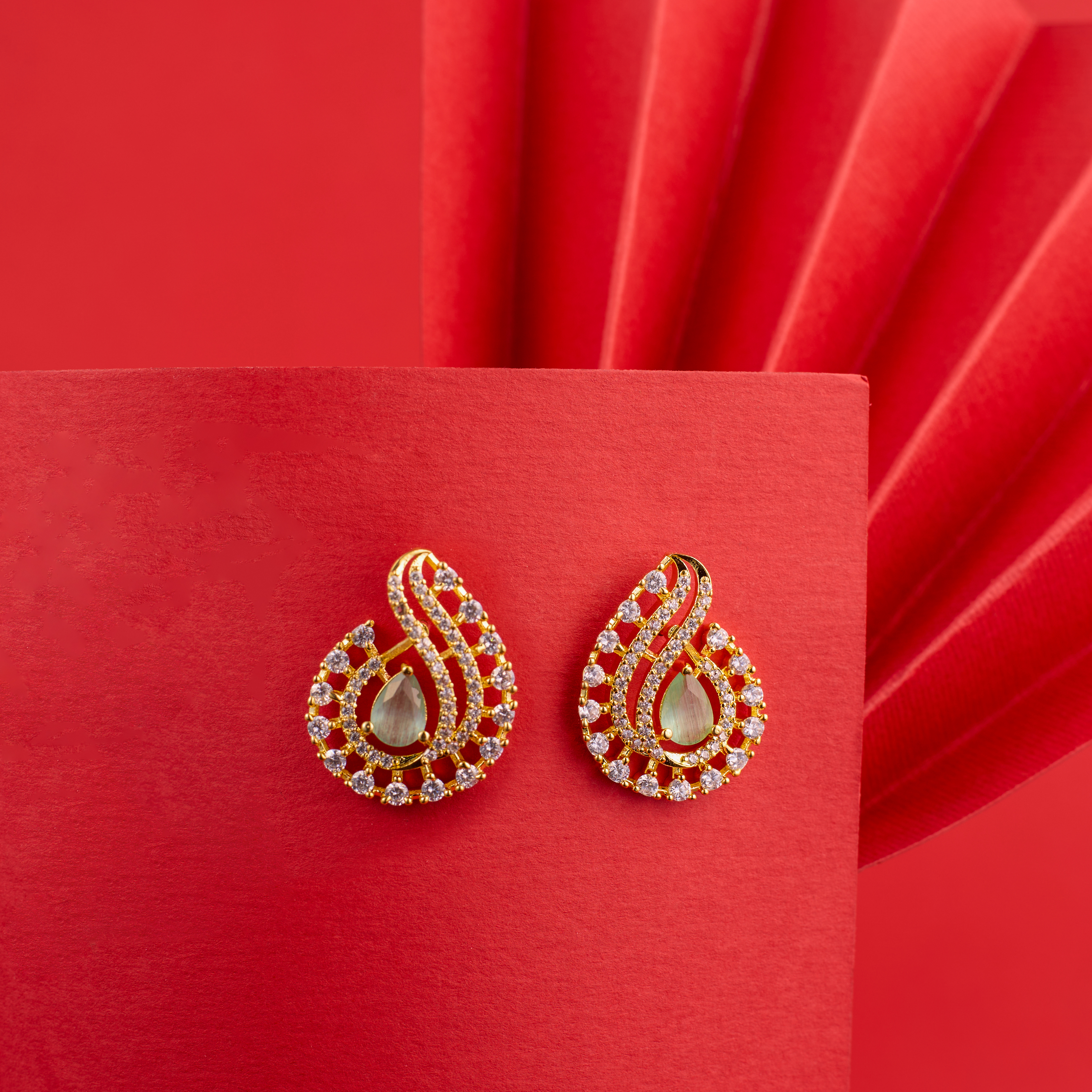 Light Green swirl AD earrings