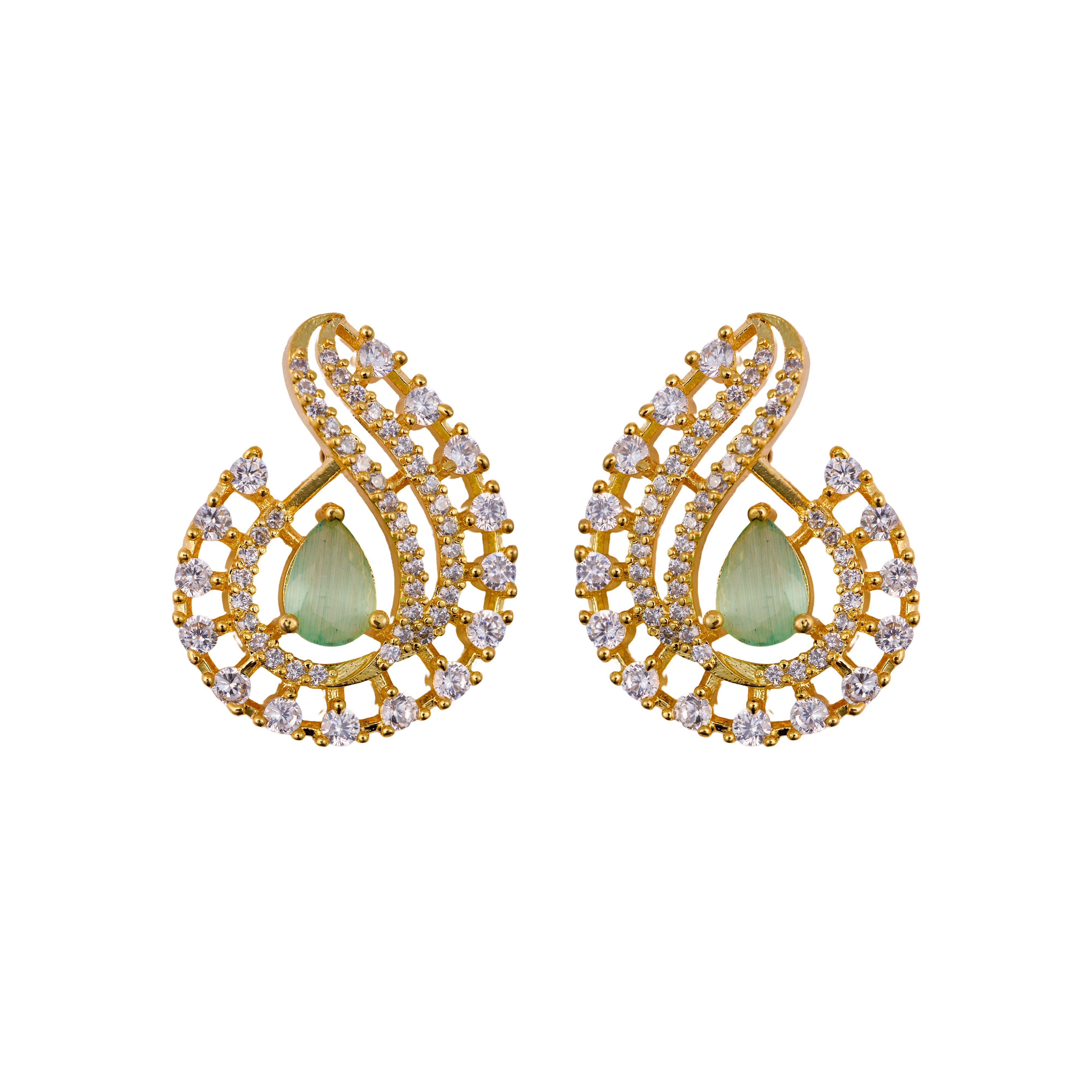 Light Green swirl AD earrings