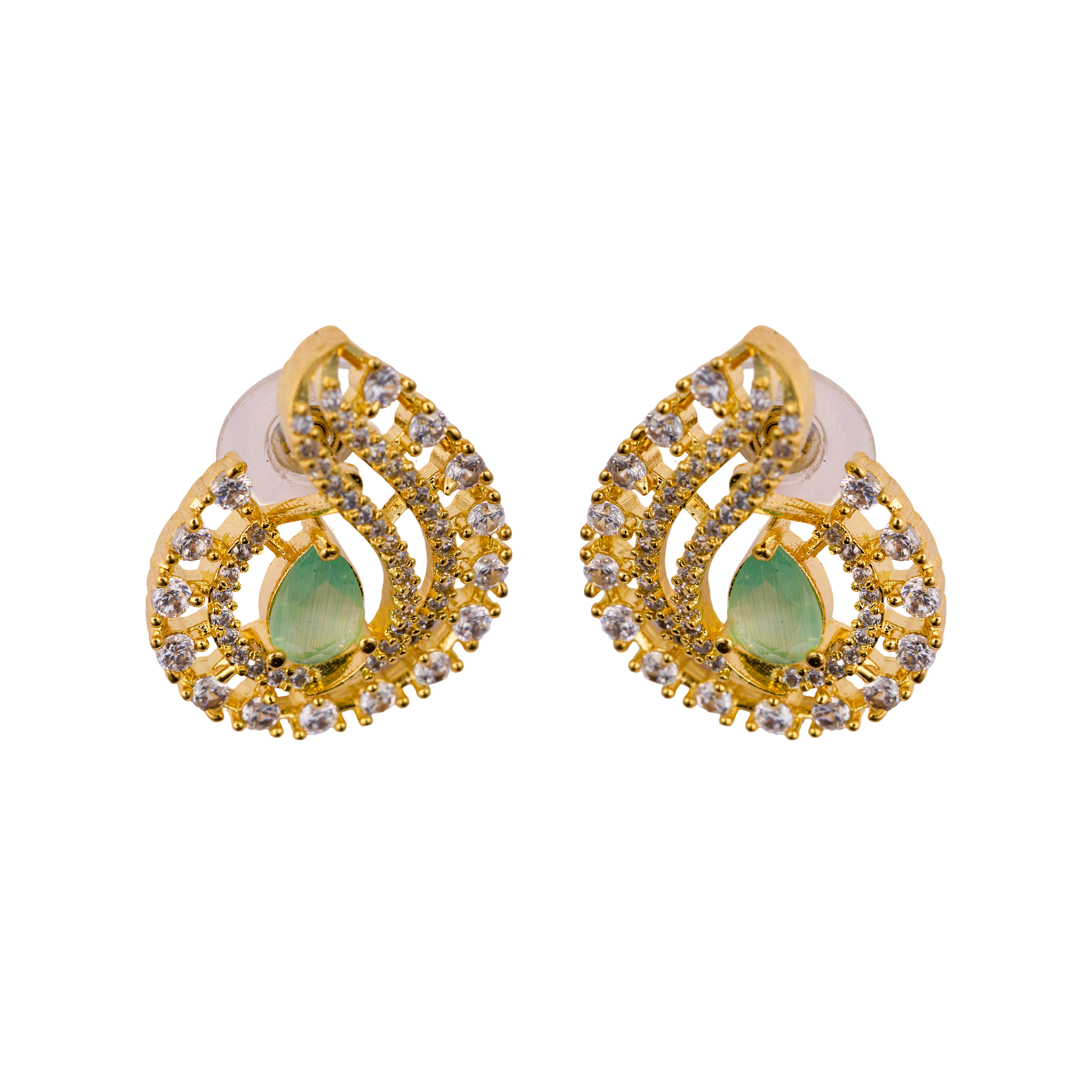 Light Green swirl AD earrings