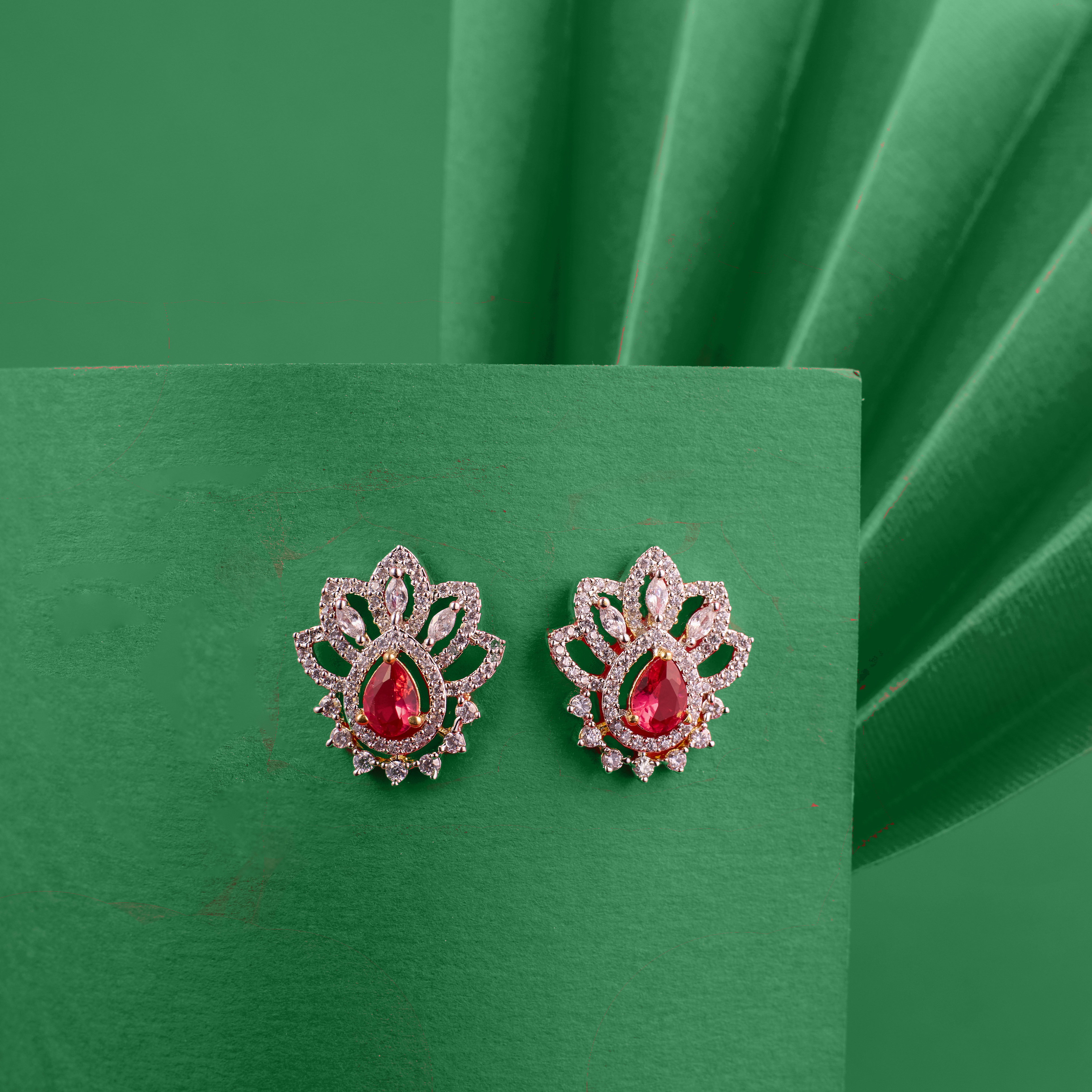 Ruby Lotus Bloom Studs