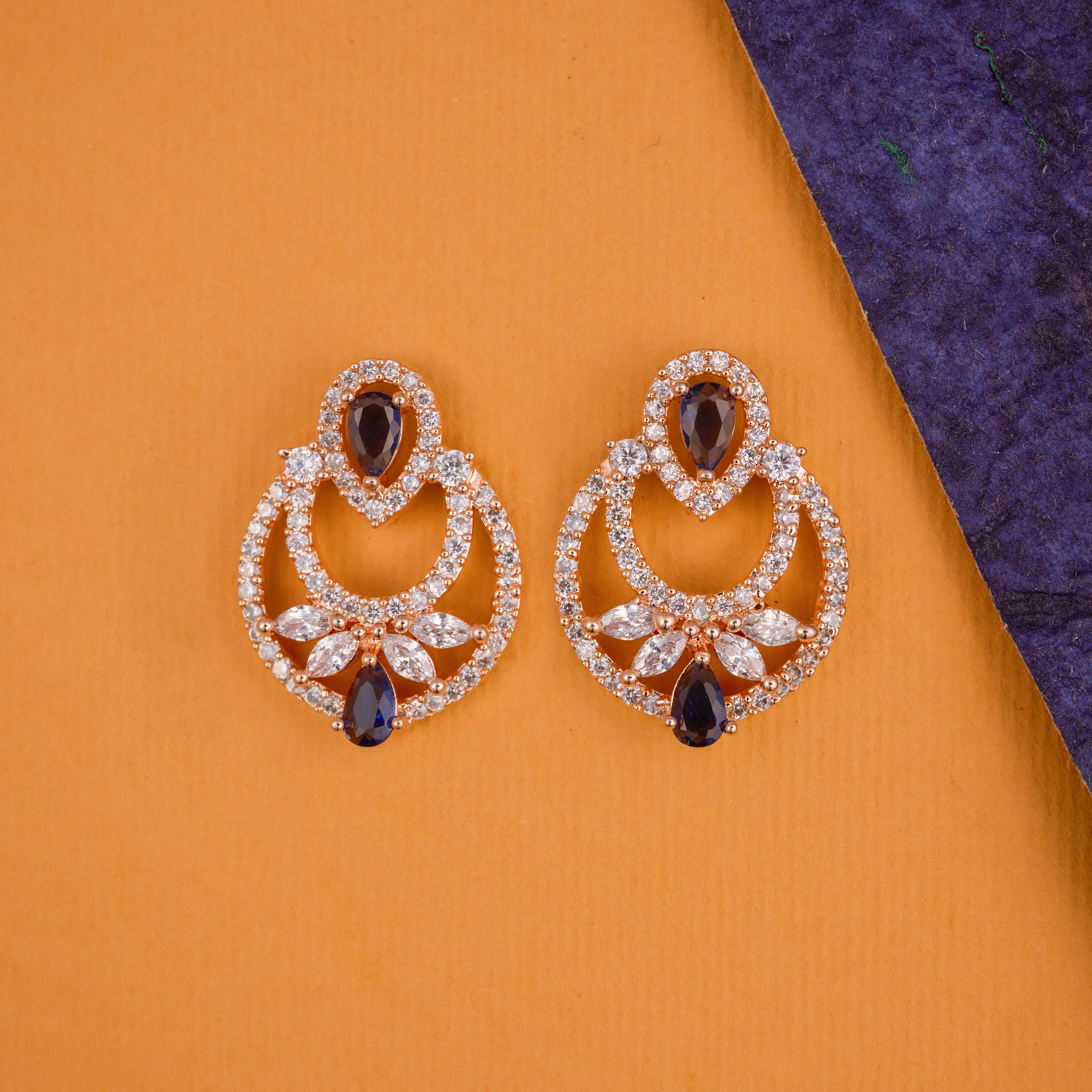 Purple Crowned Petals Studs