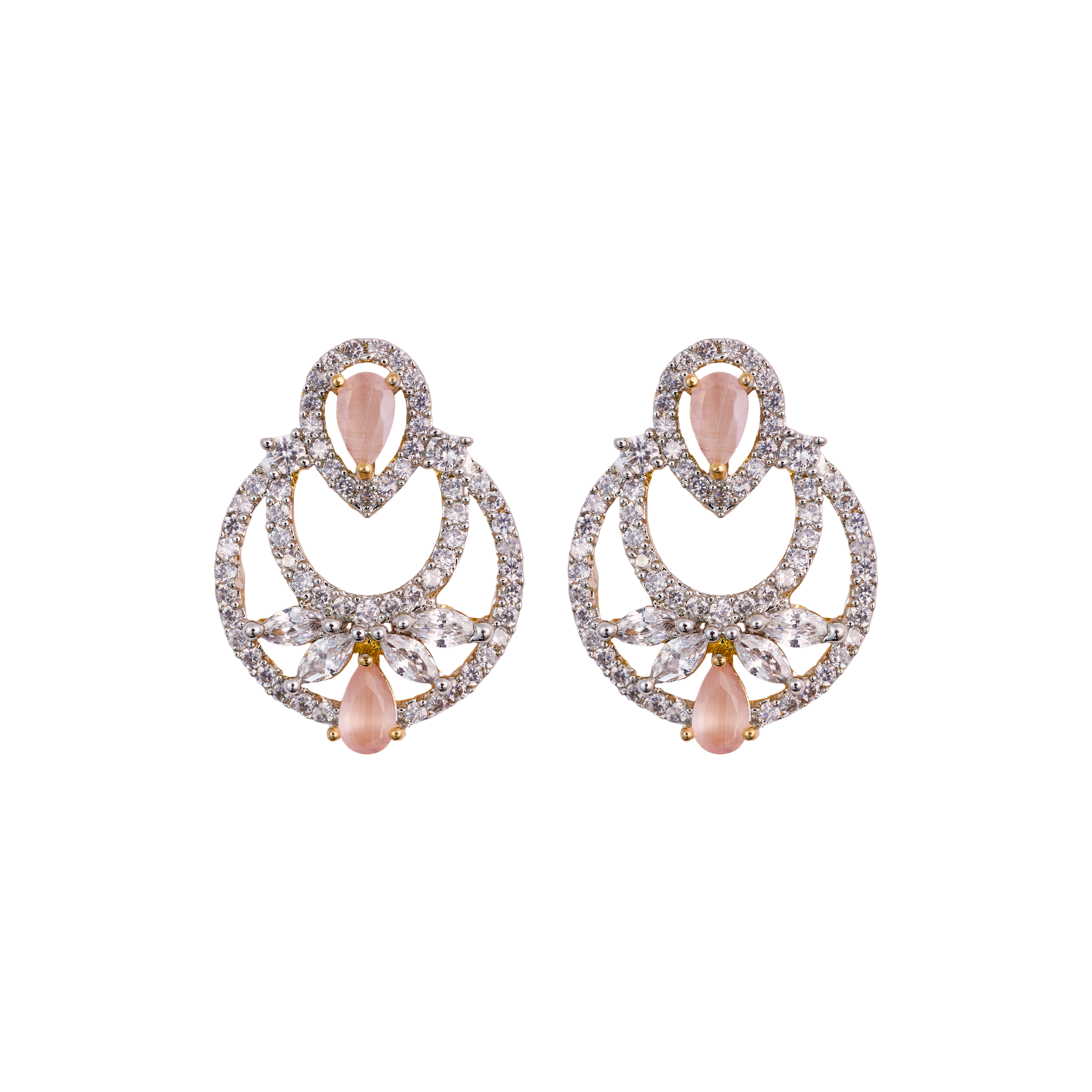 Pink Crowned Petals Studs