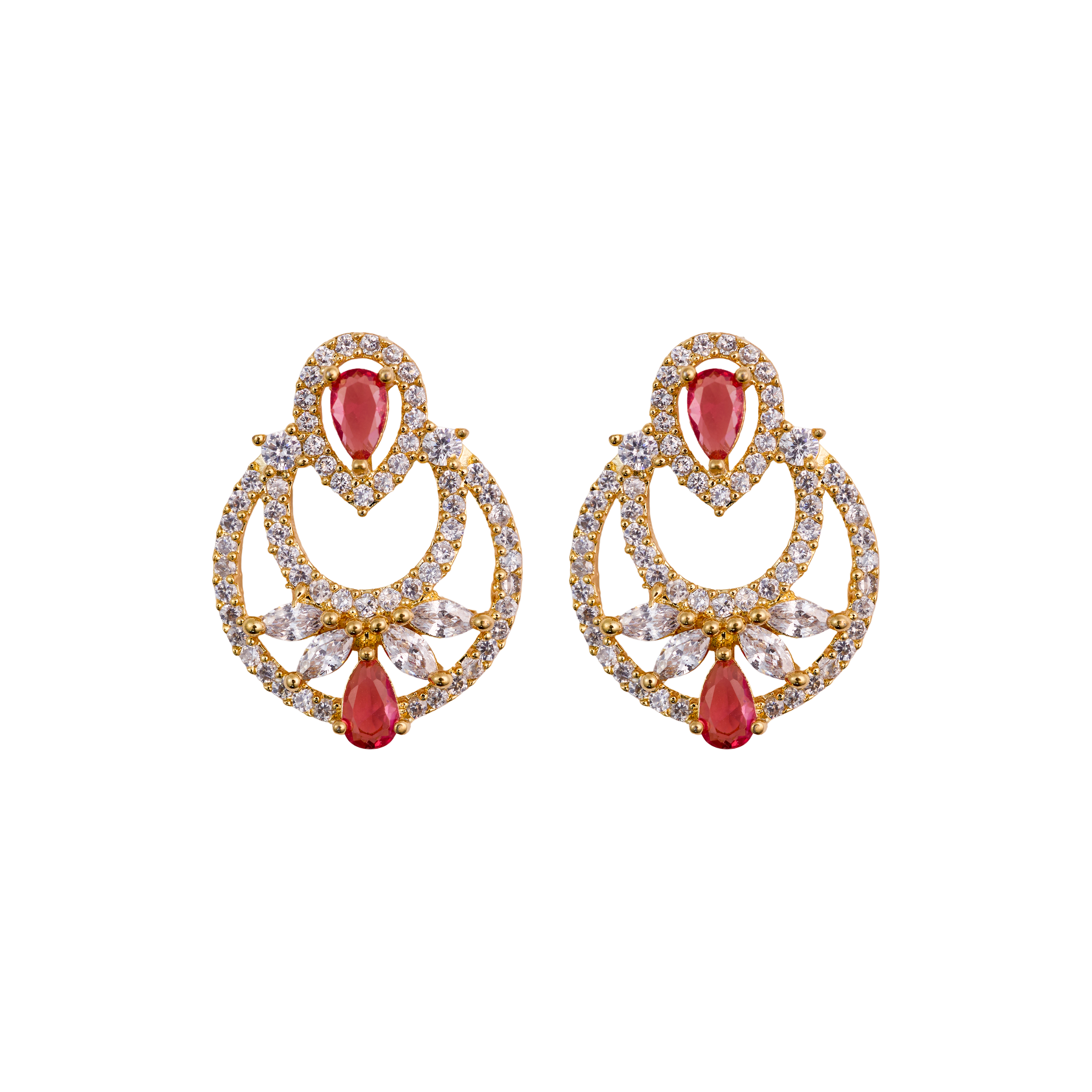 Red Crowned Petals Studs