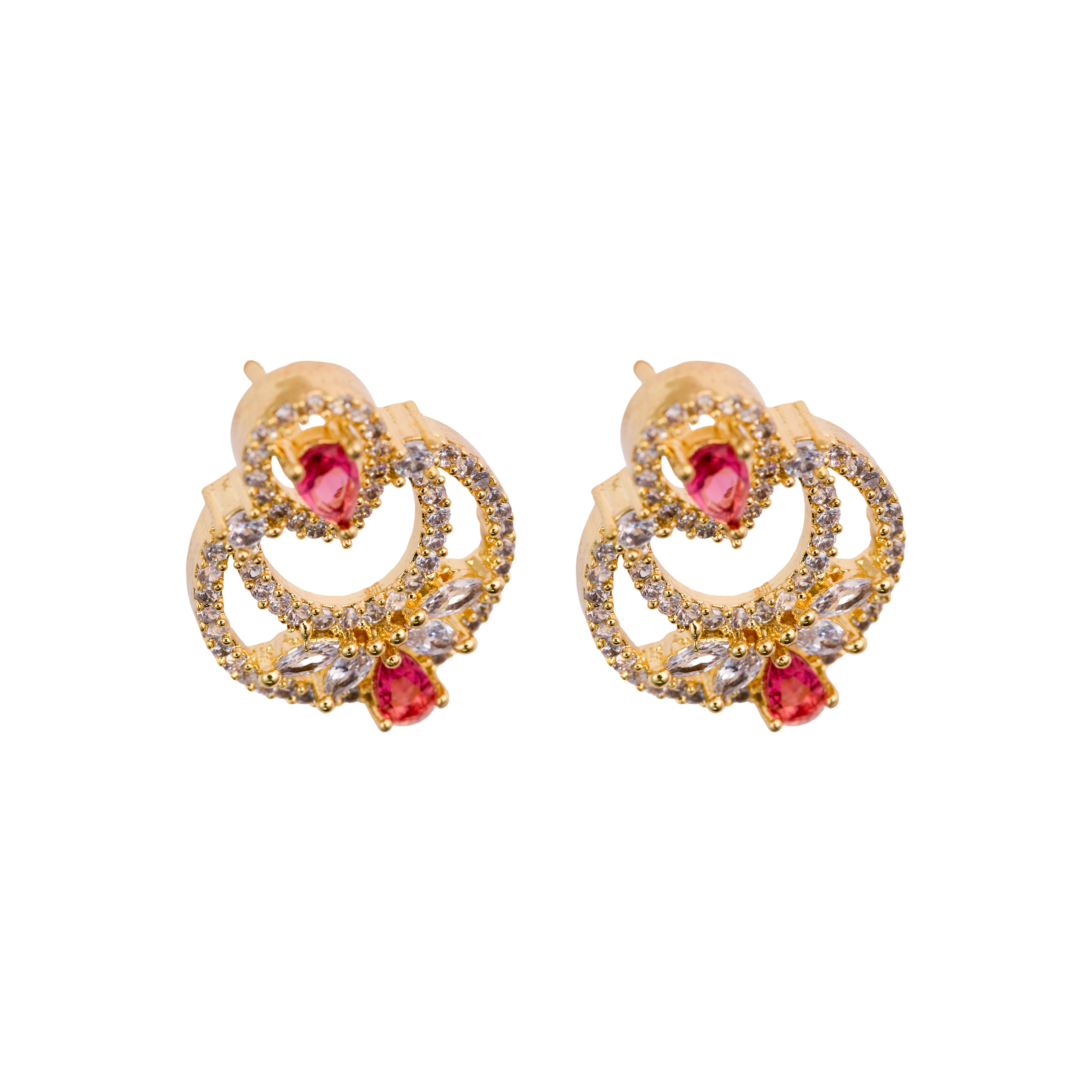 Red Crowned Petals Studs