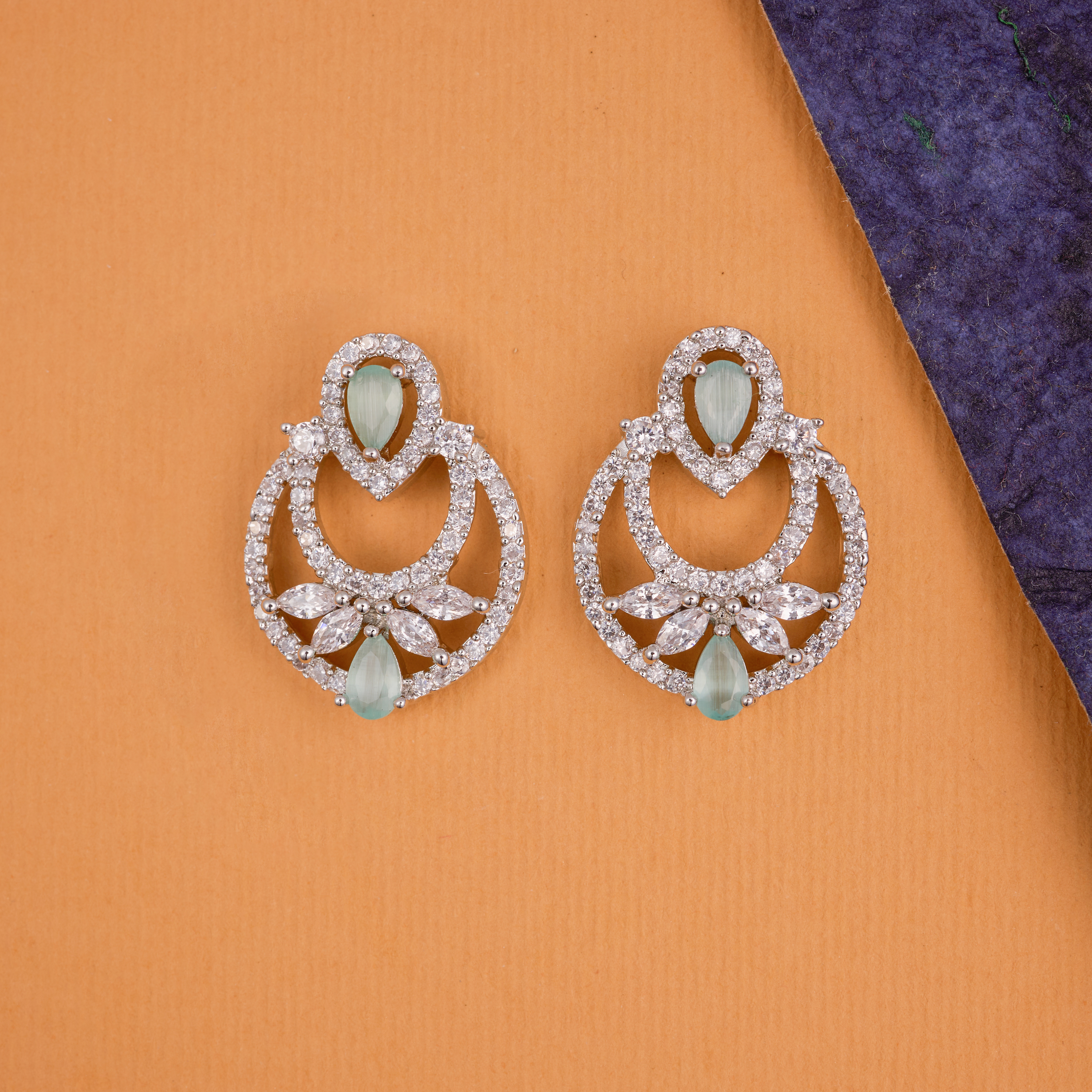 Turquoise Crowned Petals Studs