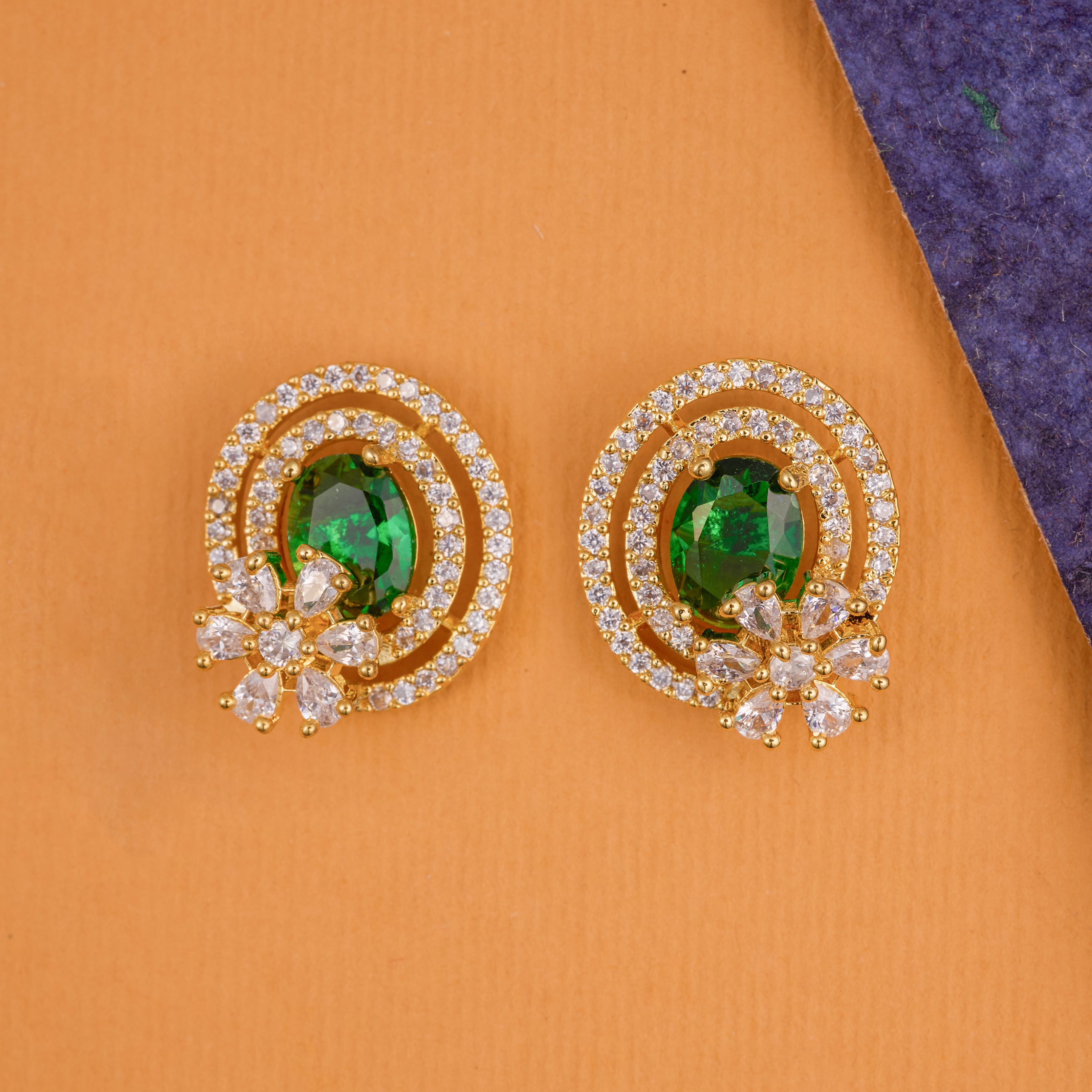 Emerald Orbit Earrings
