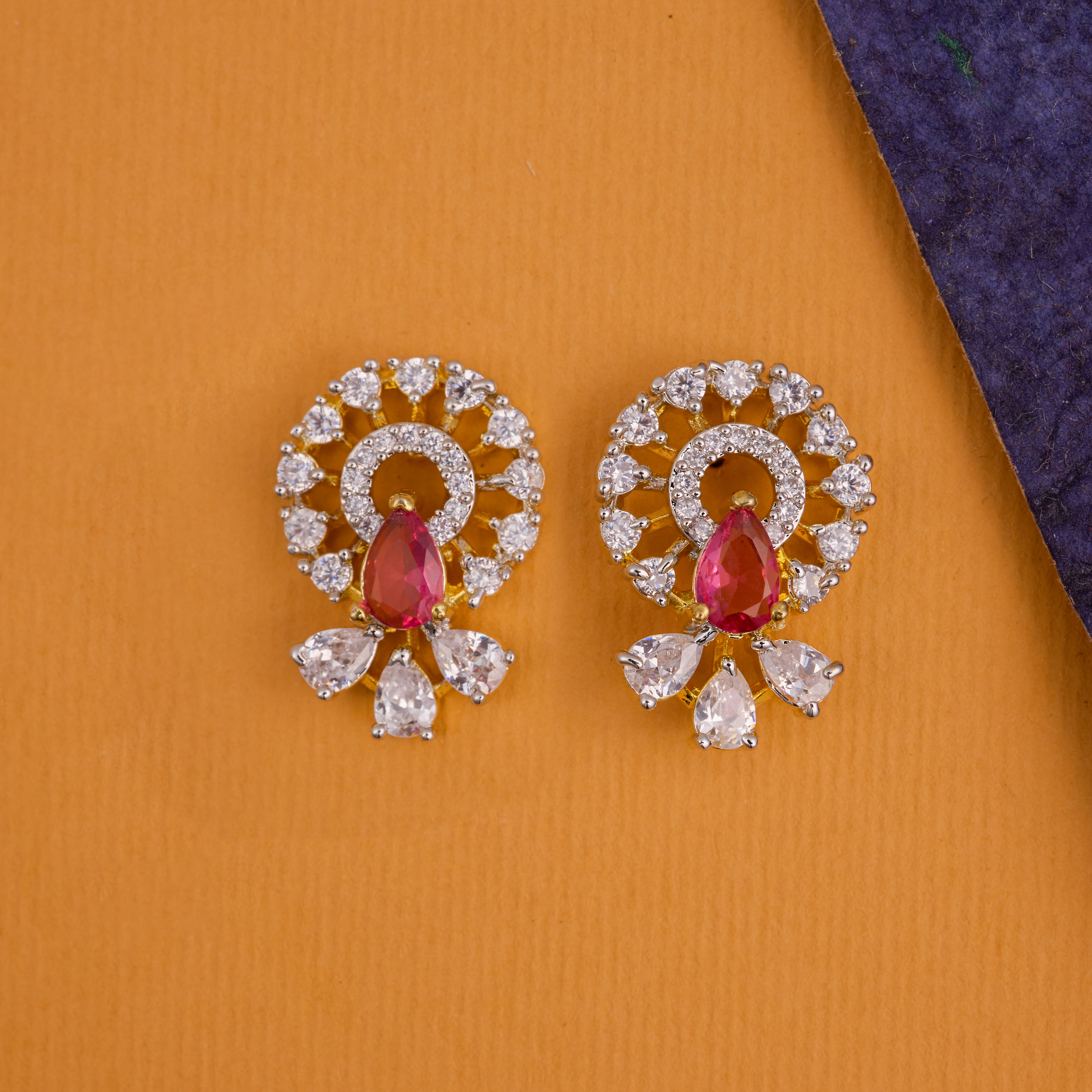 Red Sunburst Serenity Earrings