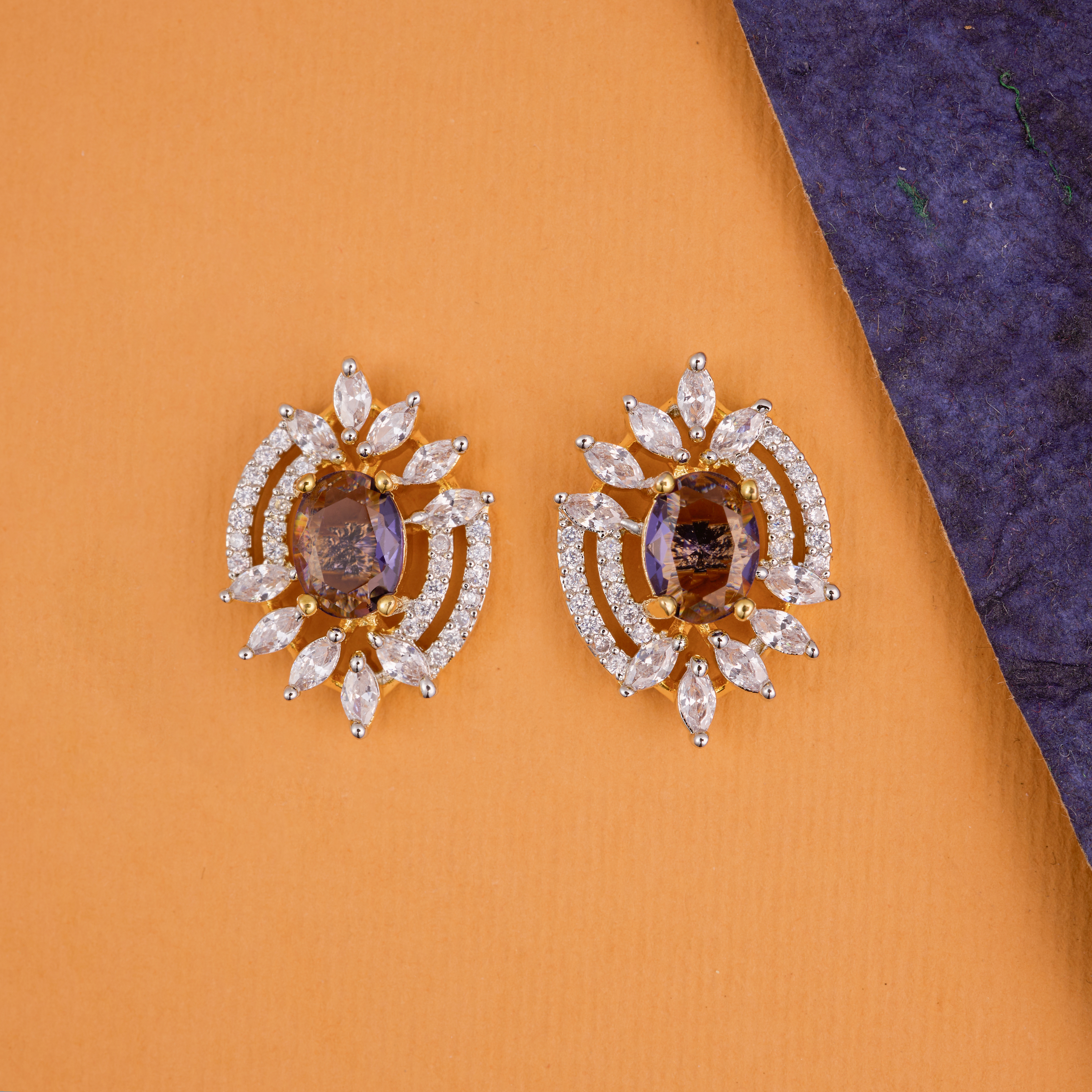 Purple sparkle burst studs