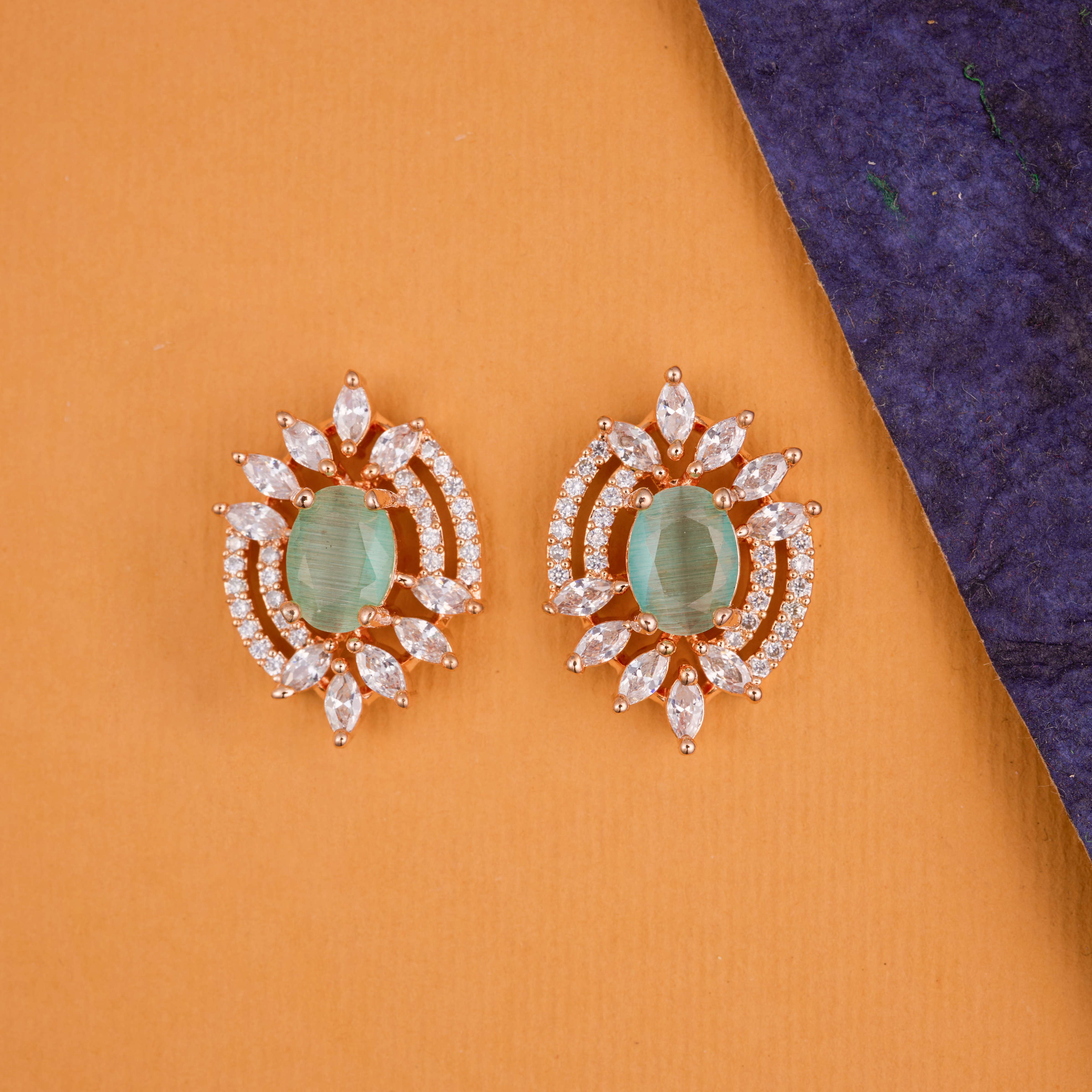 Turquoise sparkle burst studs