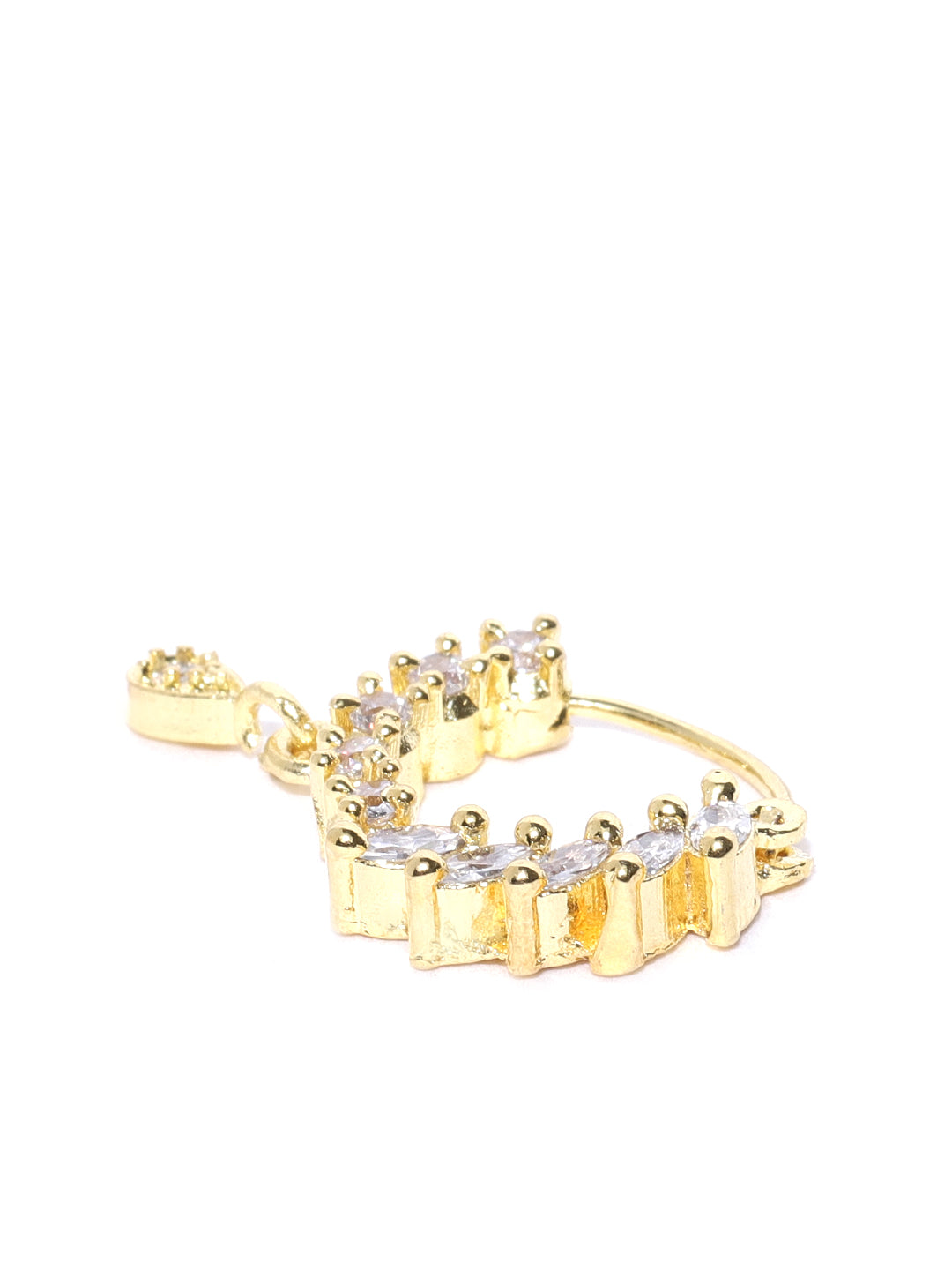 Gold Marquise-CZ Cluster Teardrop Nath – Pierced Nose Ring for Women