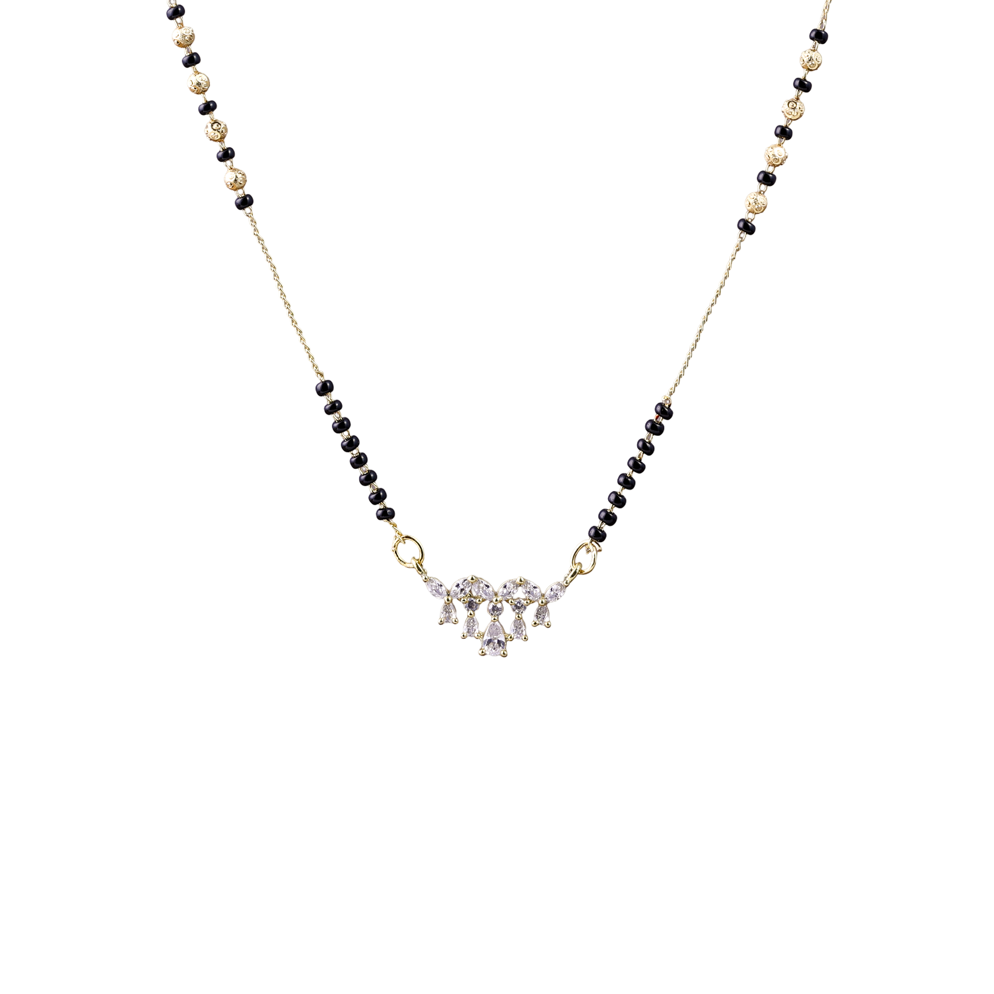Gold Crystal Cascade mangalsutra