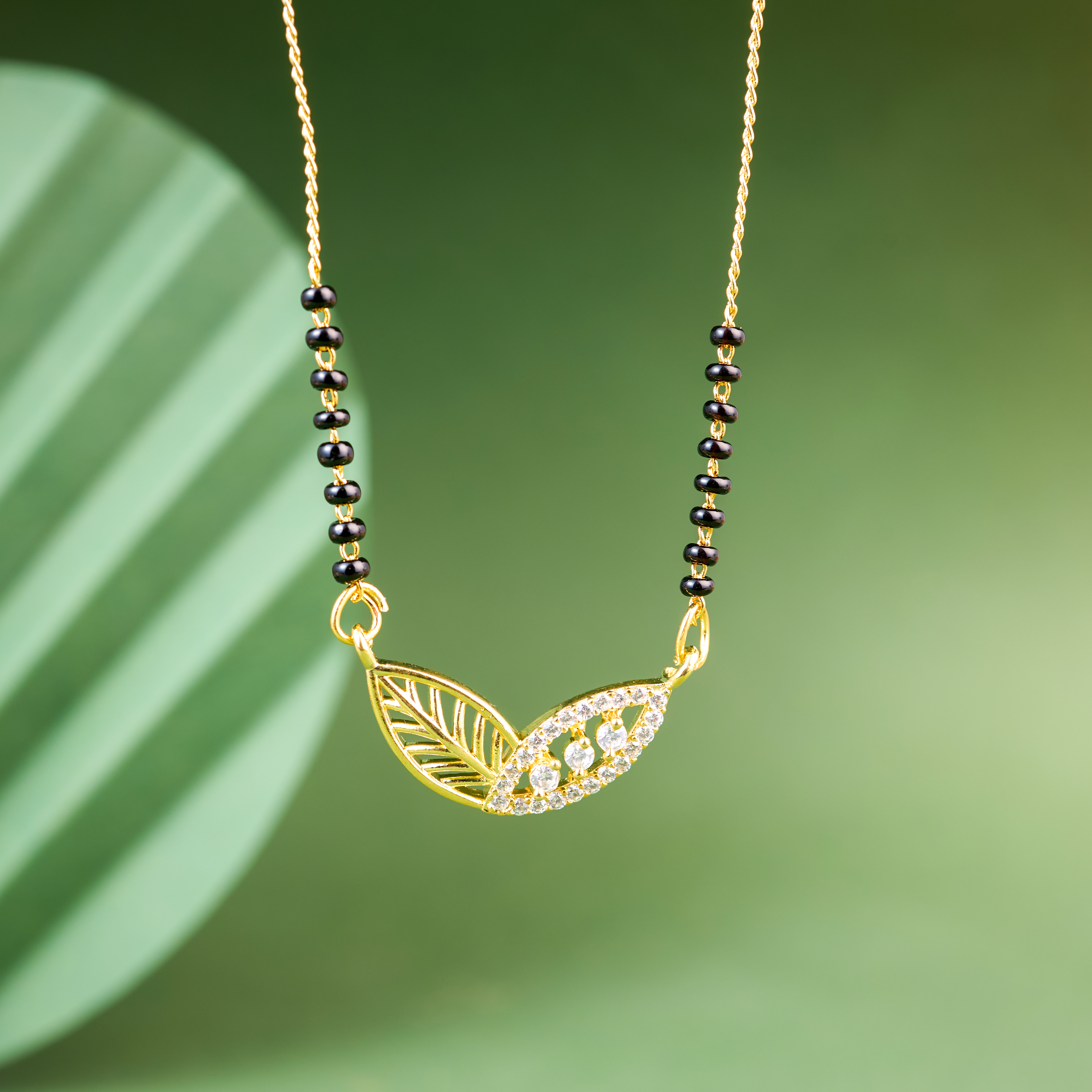 Gold Dual Leaf Love Mangalsutra