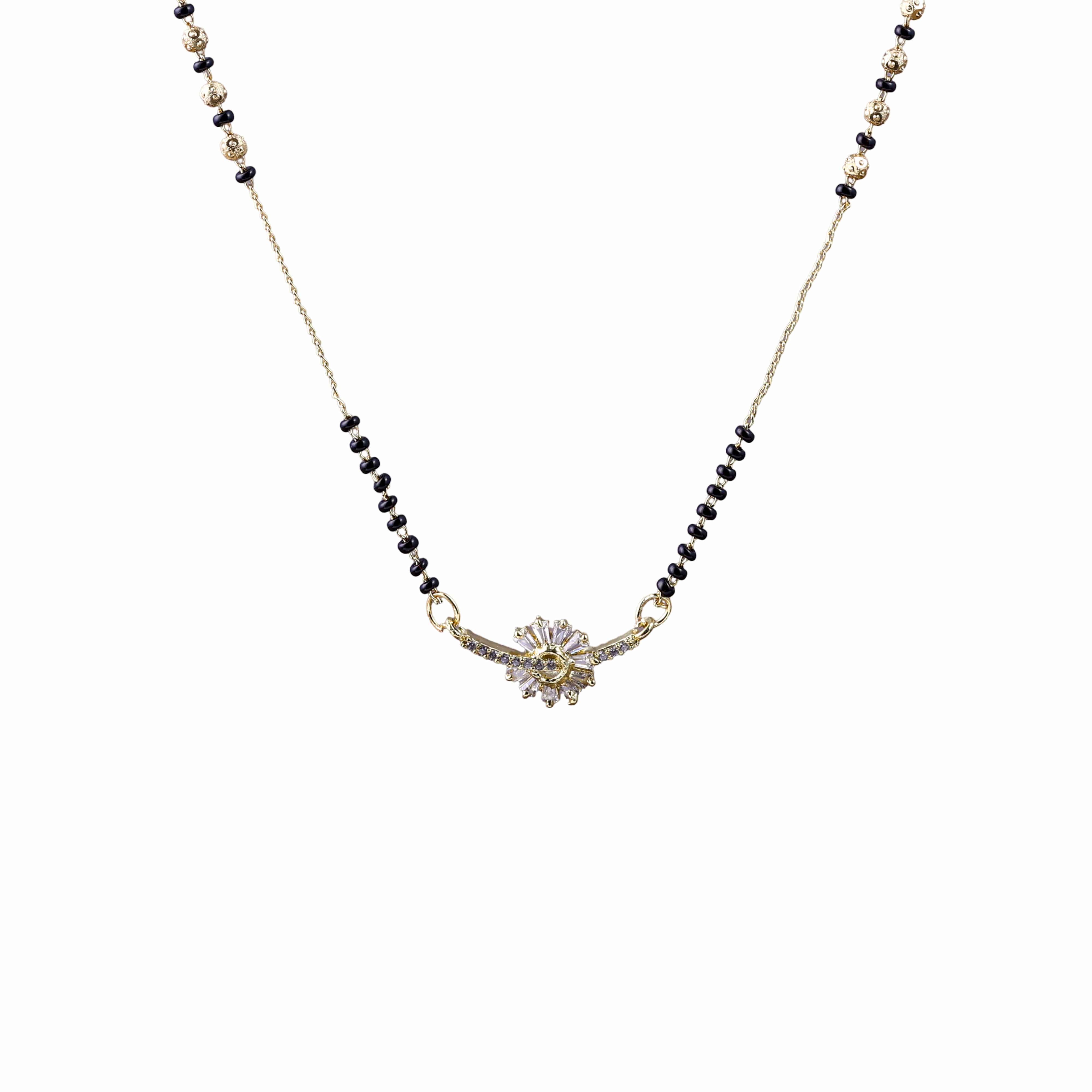 Gold plated Orbit Bloom Diamond Mangalsutra