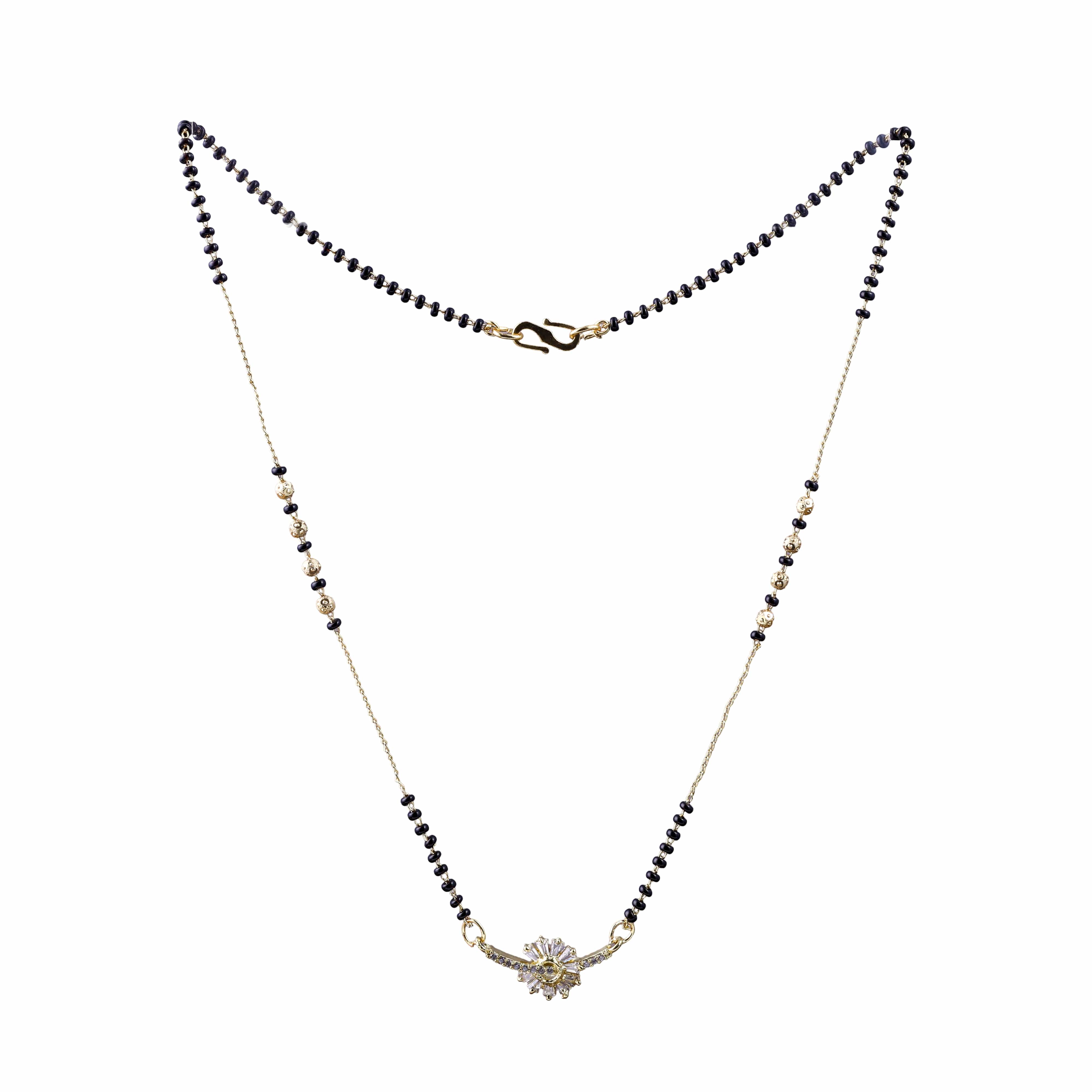 Gold plated Orbit Bloom Diamond Mangalsutra