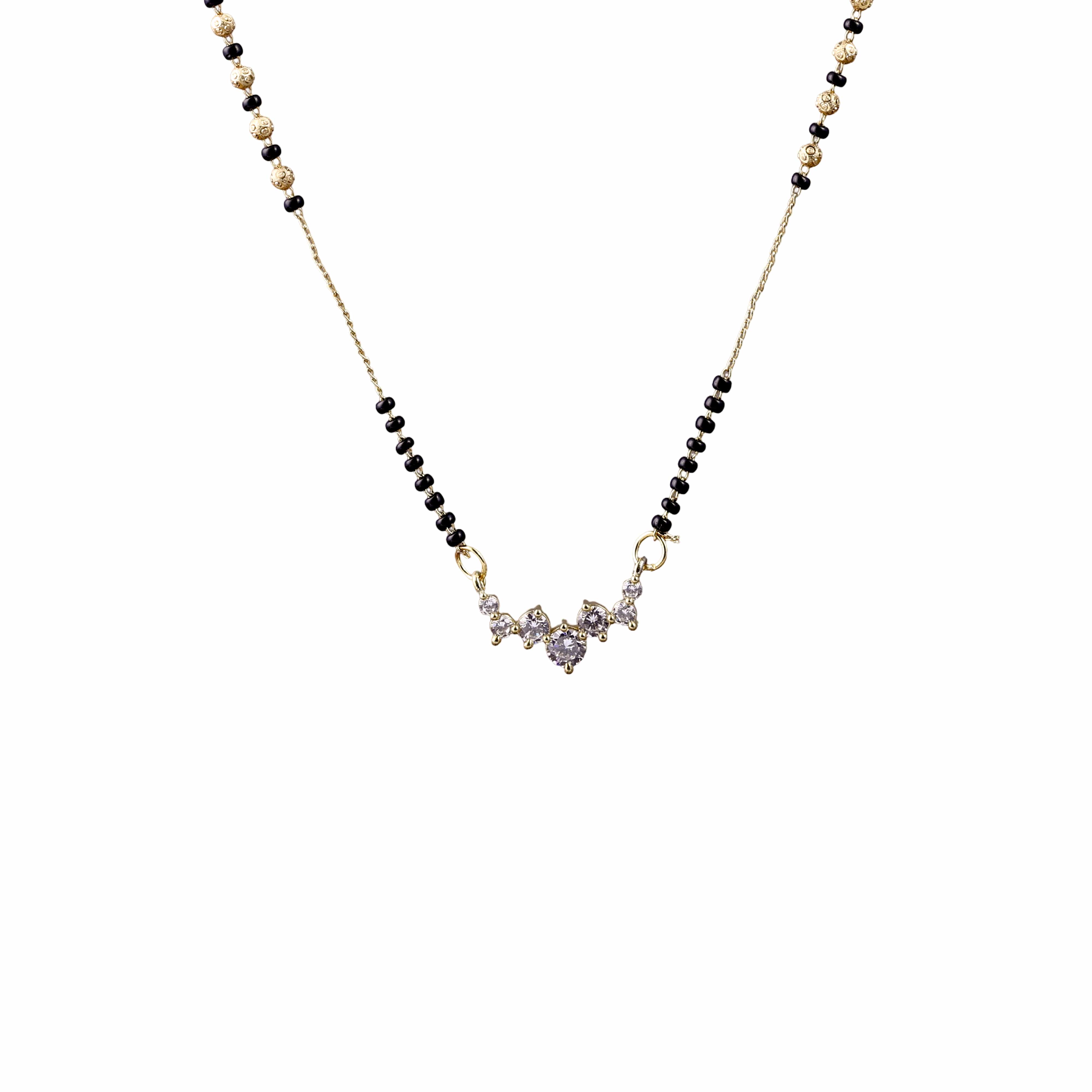Nimoraa Floral Curve Silver Mangalsutra