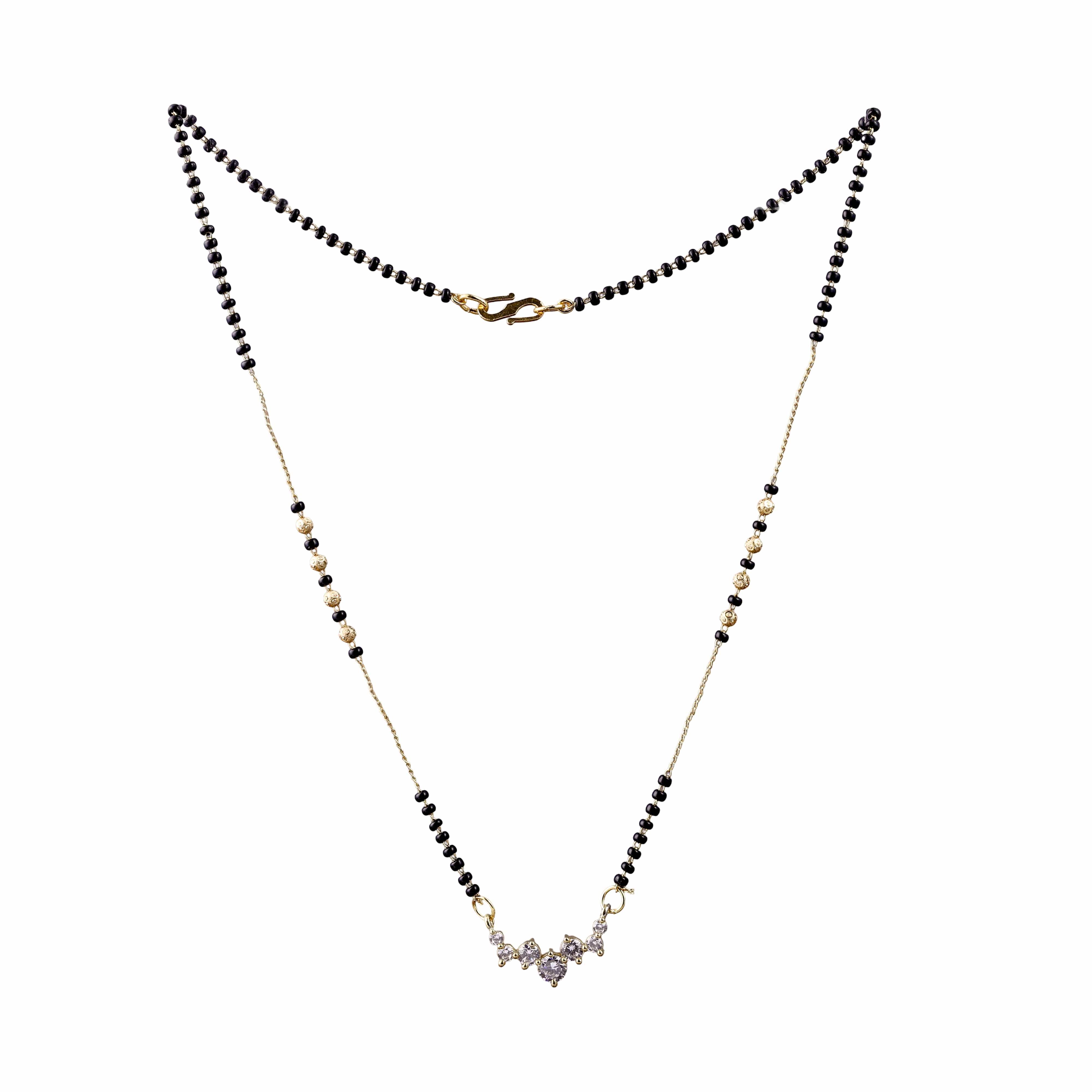 Nimoraa Floral Curve Silver Mangalsutra