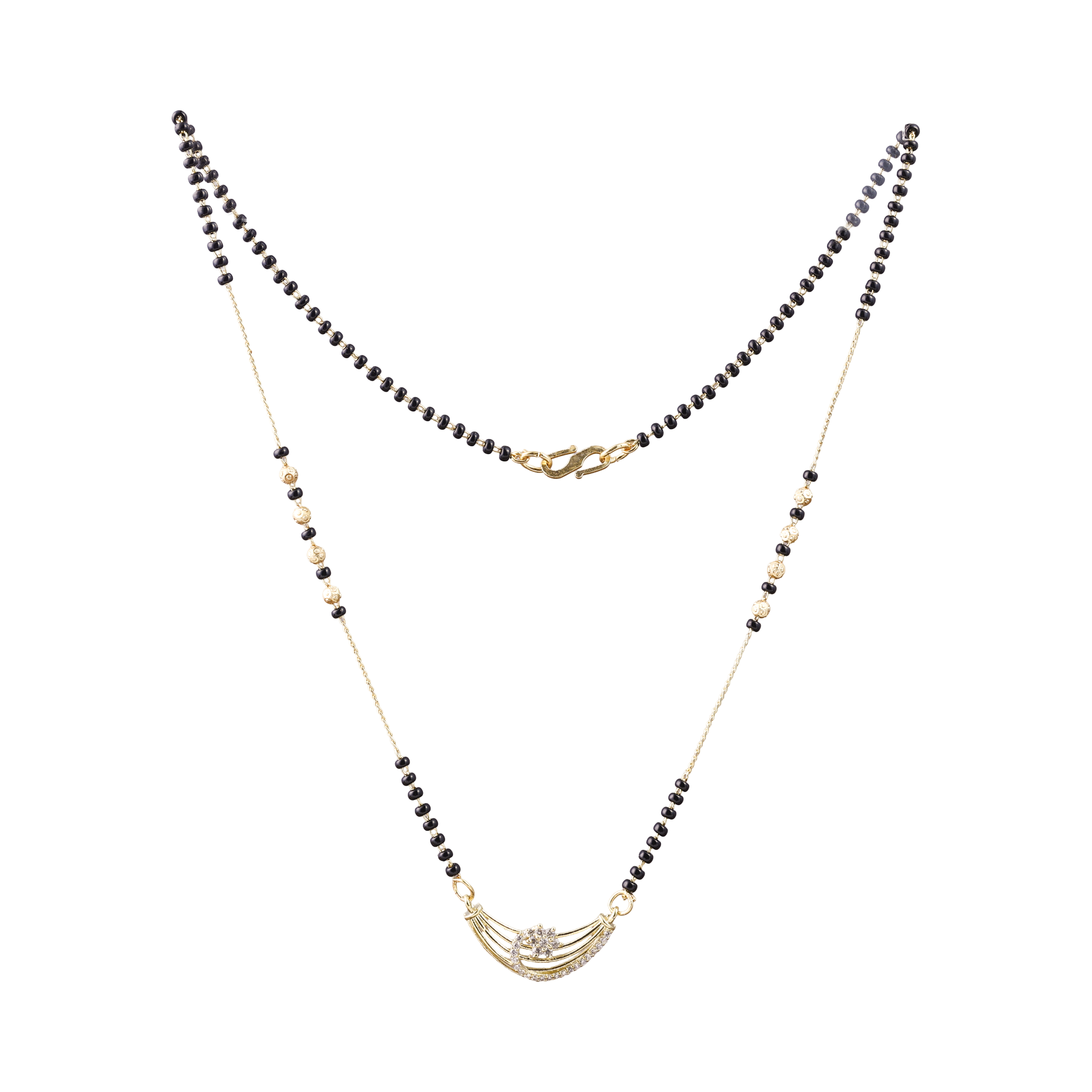 Nimoraa Layered Gold Arc Sparkle mangalsutra