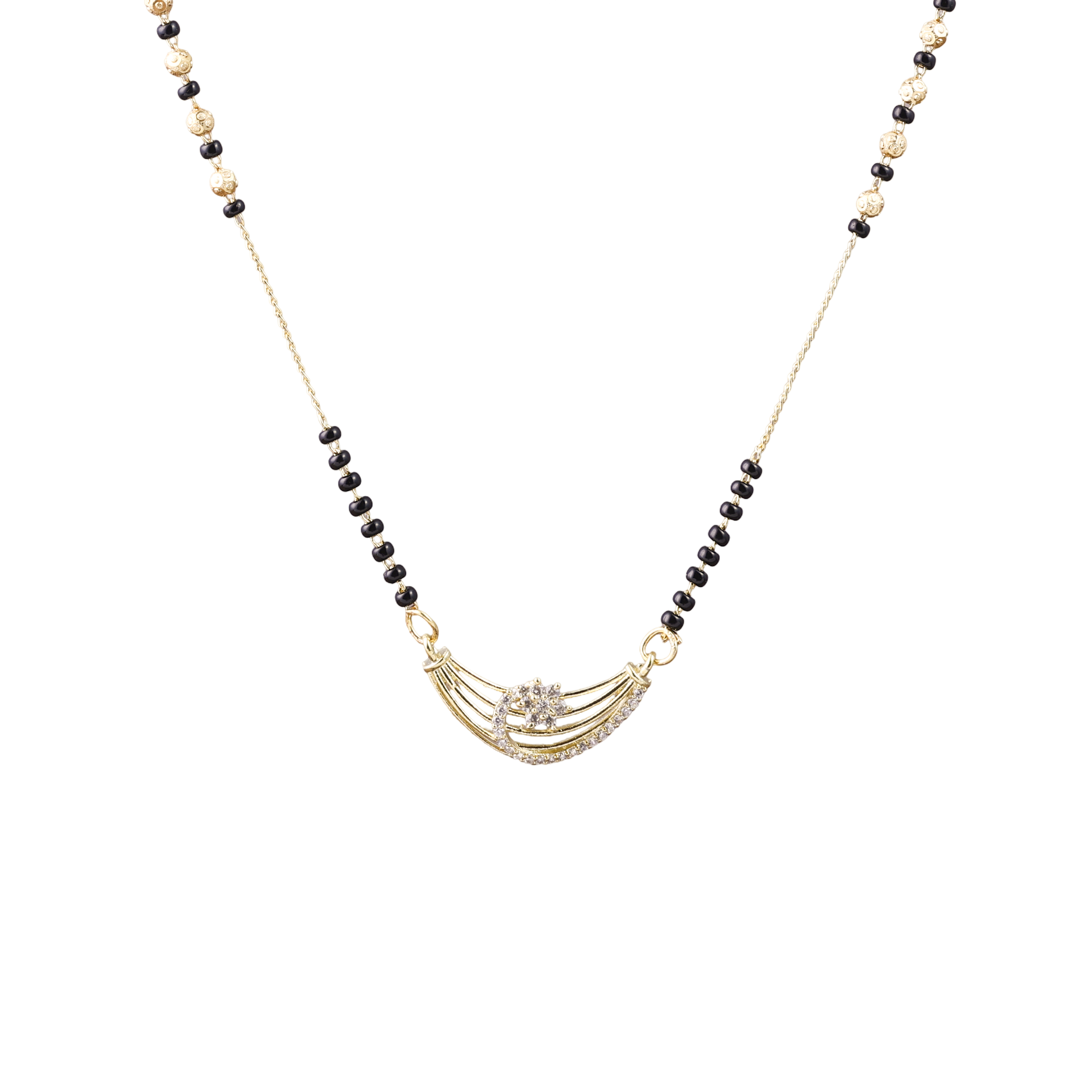 Nimoraa Layered Gold Arc Sparkle mangalsutra