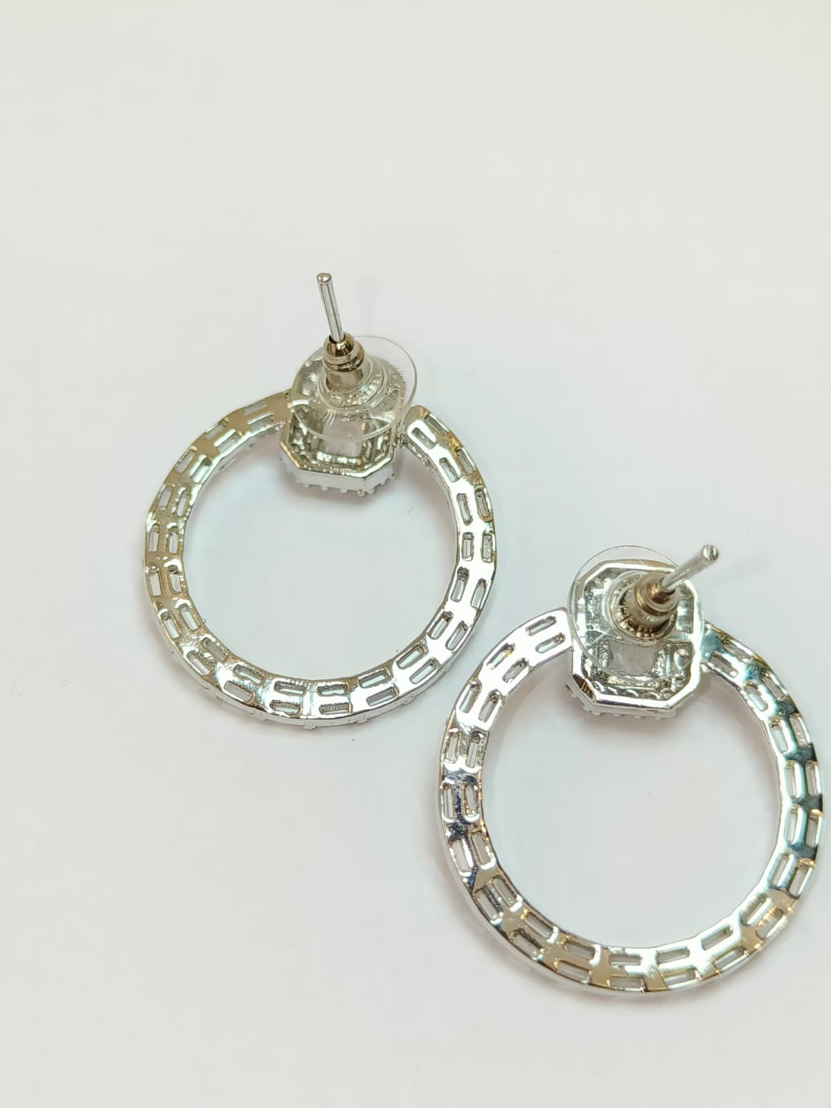 The emerald cut statement hoop earrings