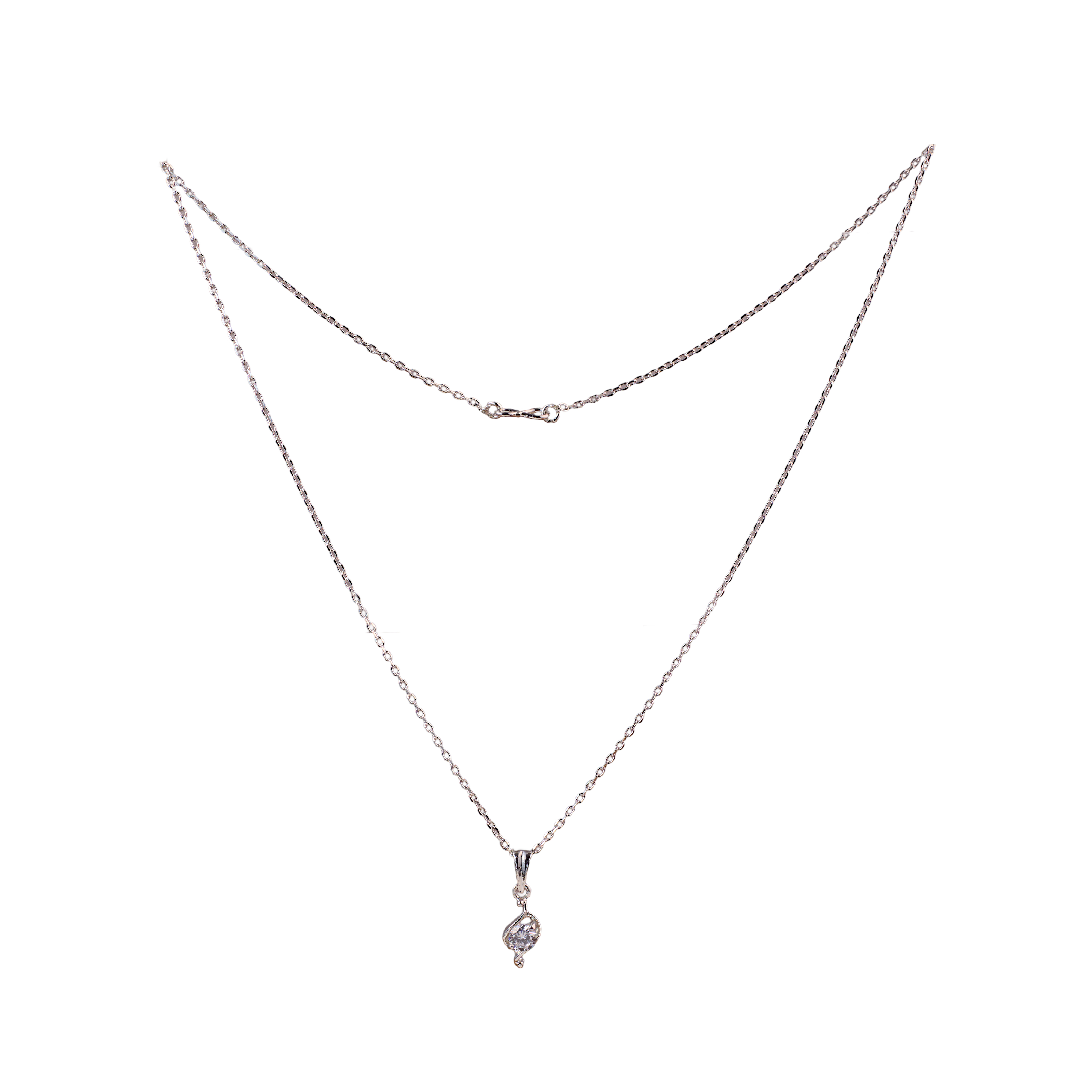 Twirl Drop Silver Chain