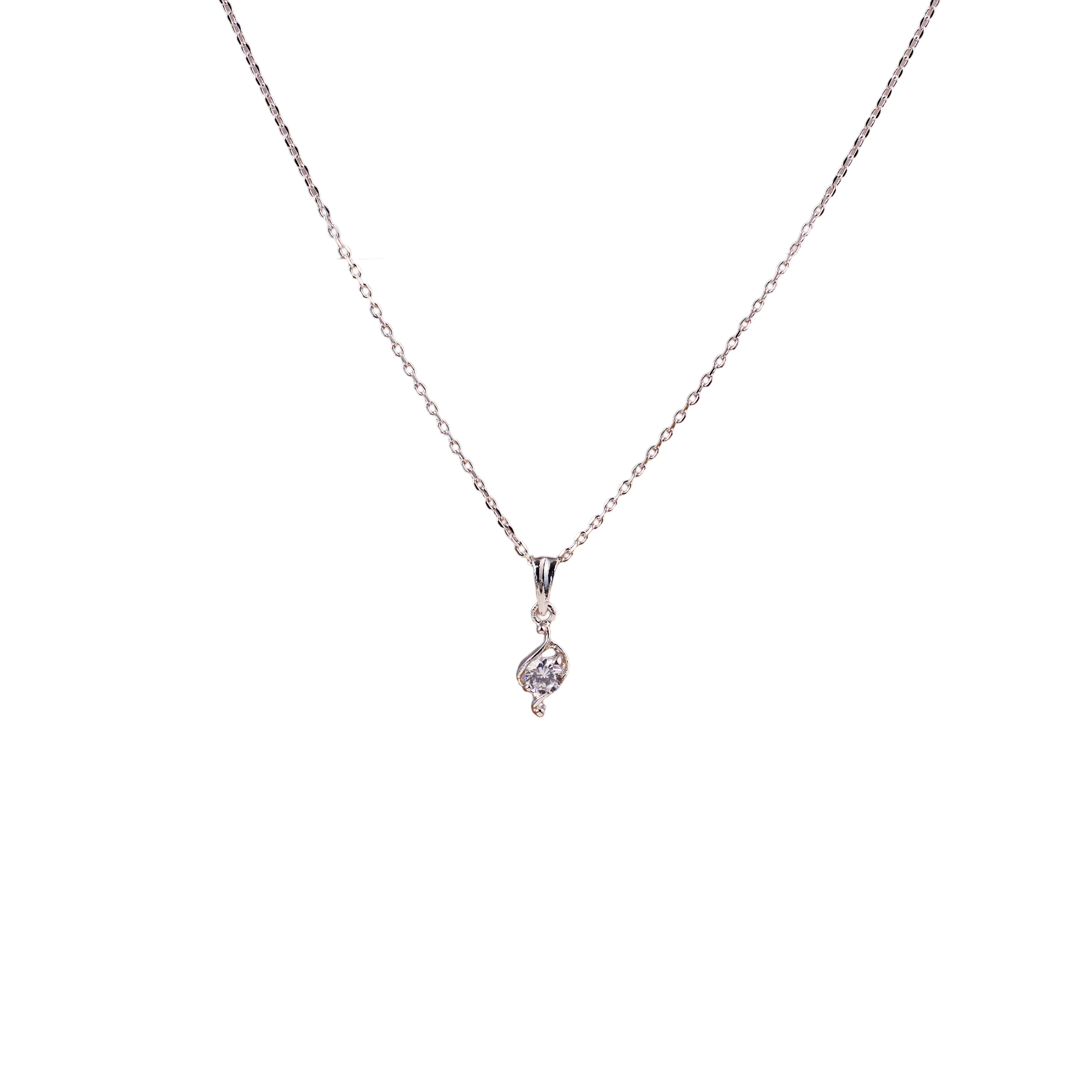 Twirl Drop Silver Chain