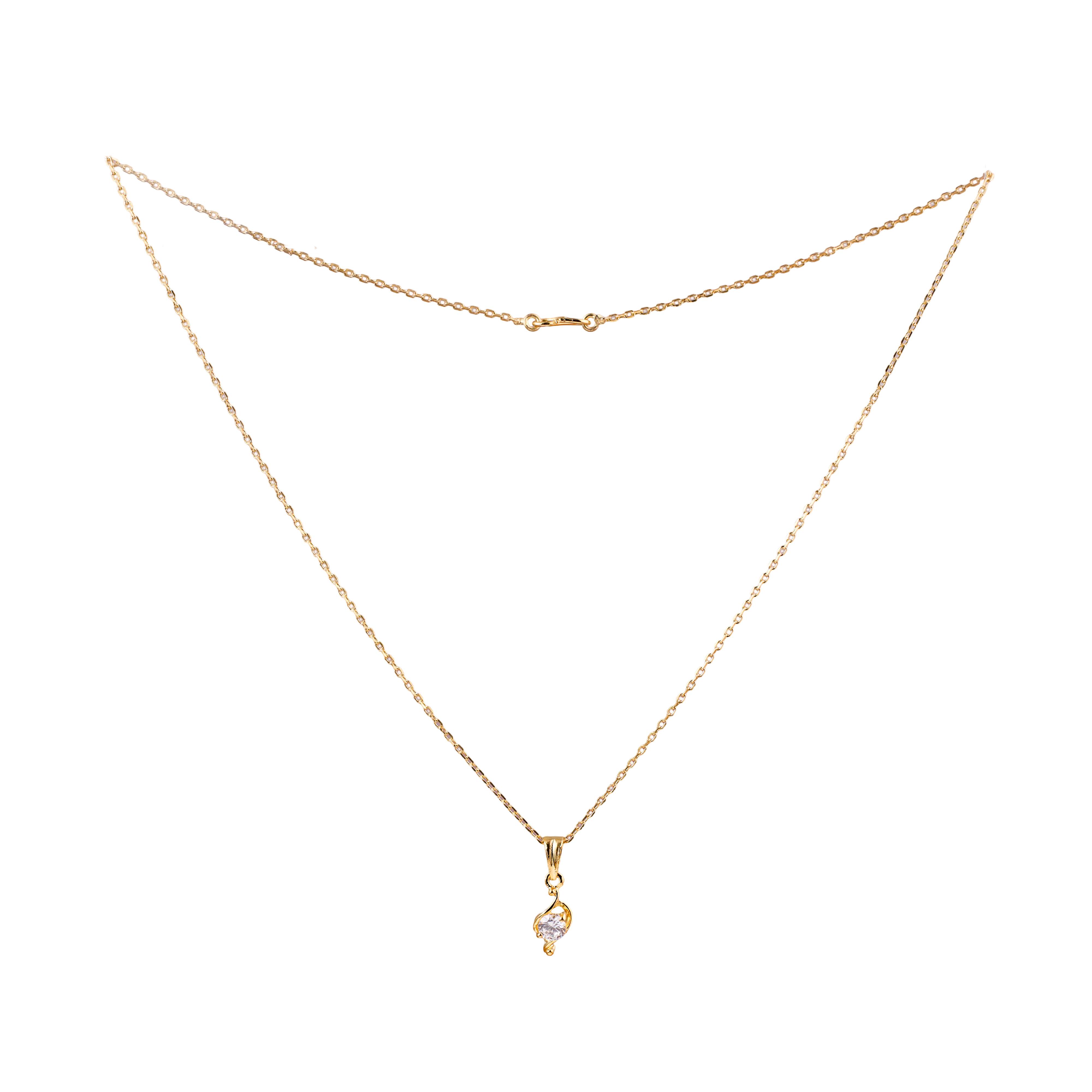 Twirl Drop Gold Chain