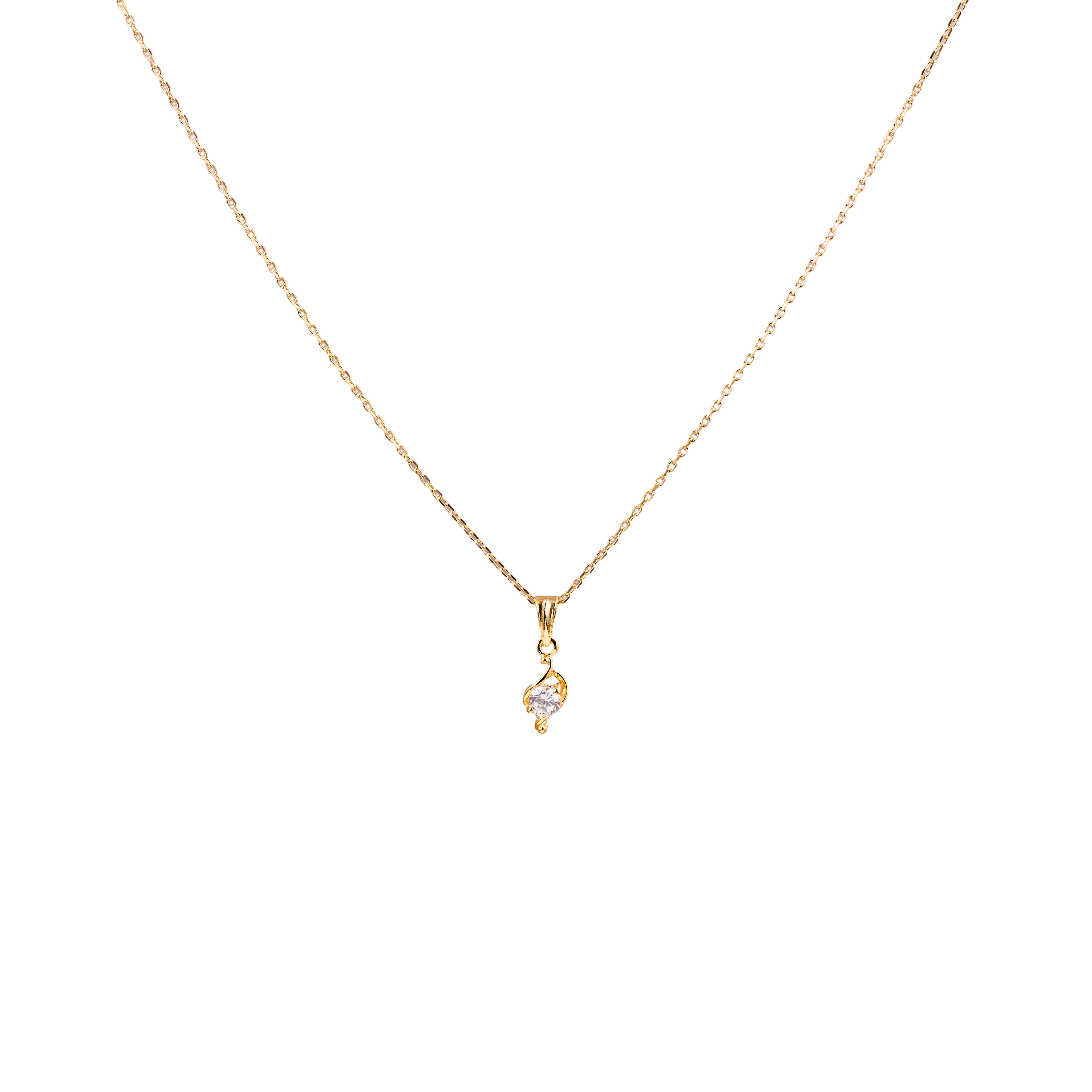 Twirl Drop Gold Chain