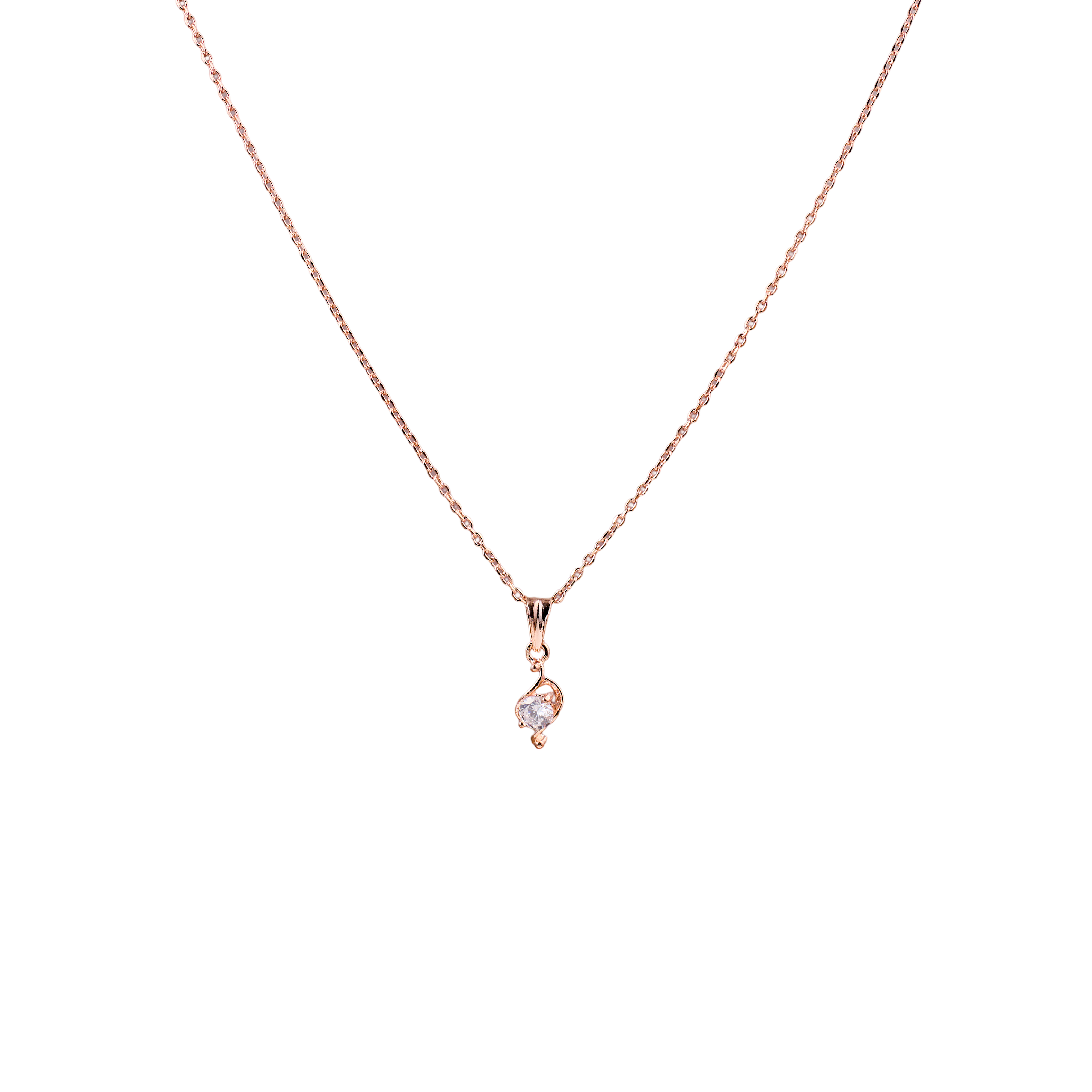 Twirl Drop Rosegold Chain