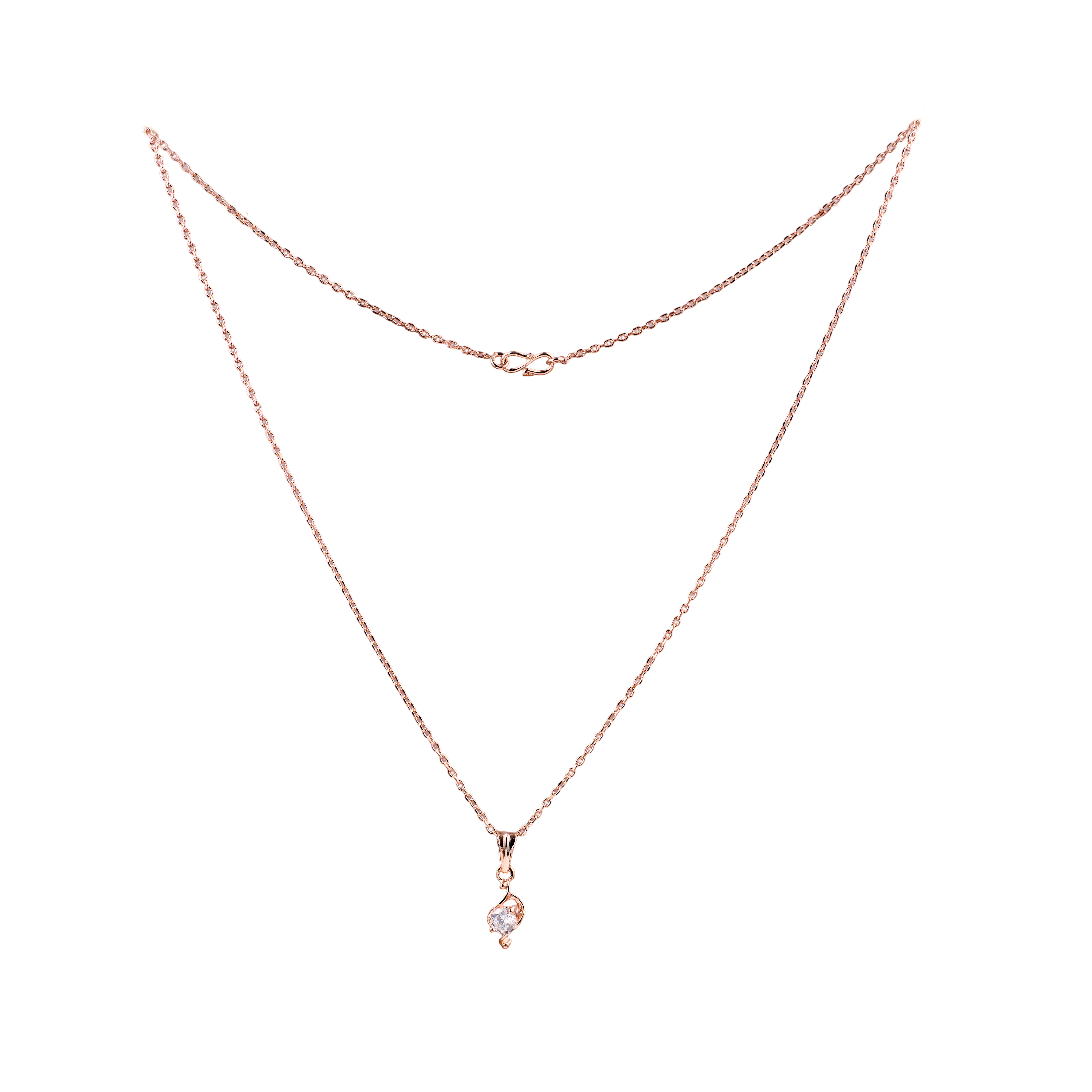 Twirl Drop Rosegold Chain