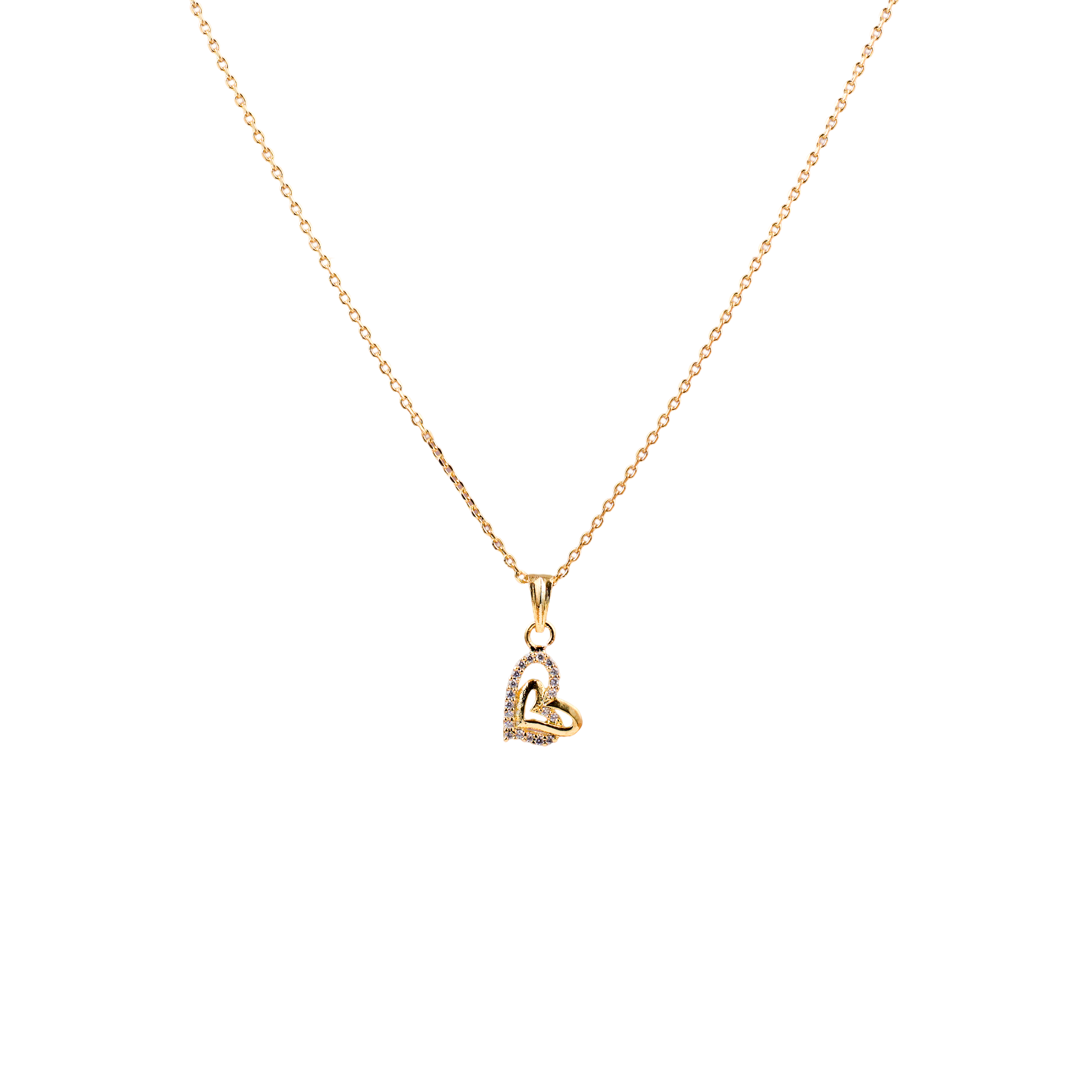 Heart Embrace Gold Pendant Chain